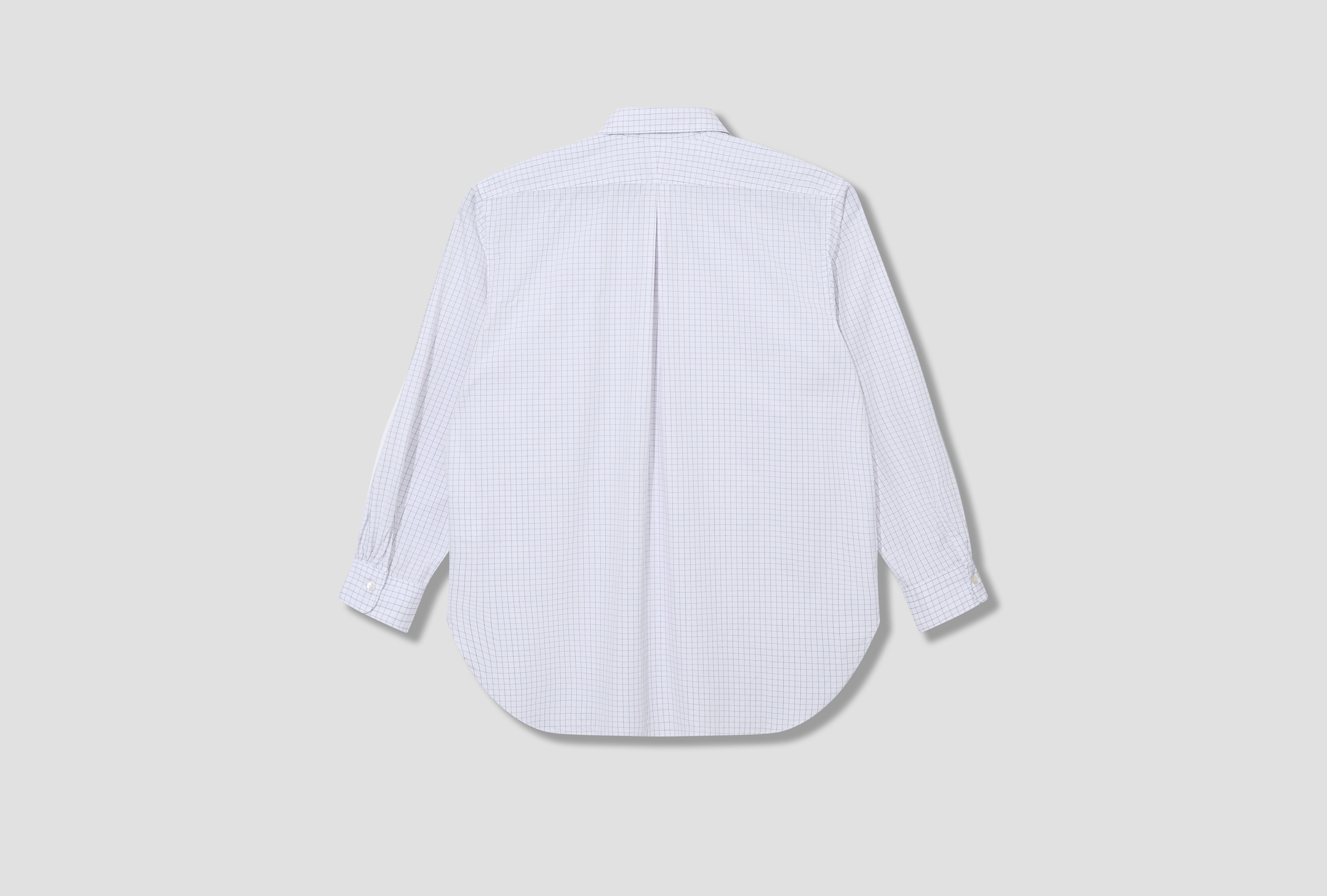 ROUNDED COLLAR SHIRT - RED/WHITE COTTON TATTERSALL SD028 / 24S1A012