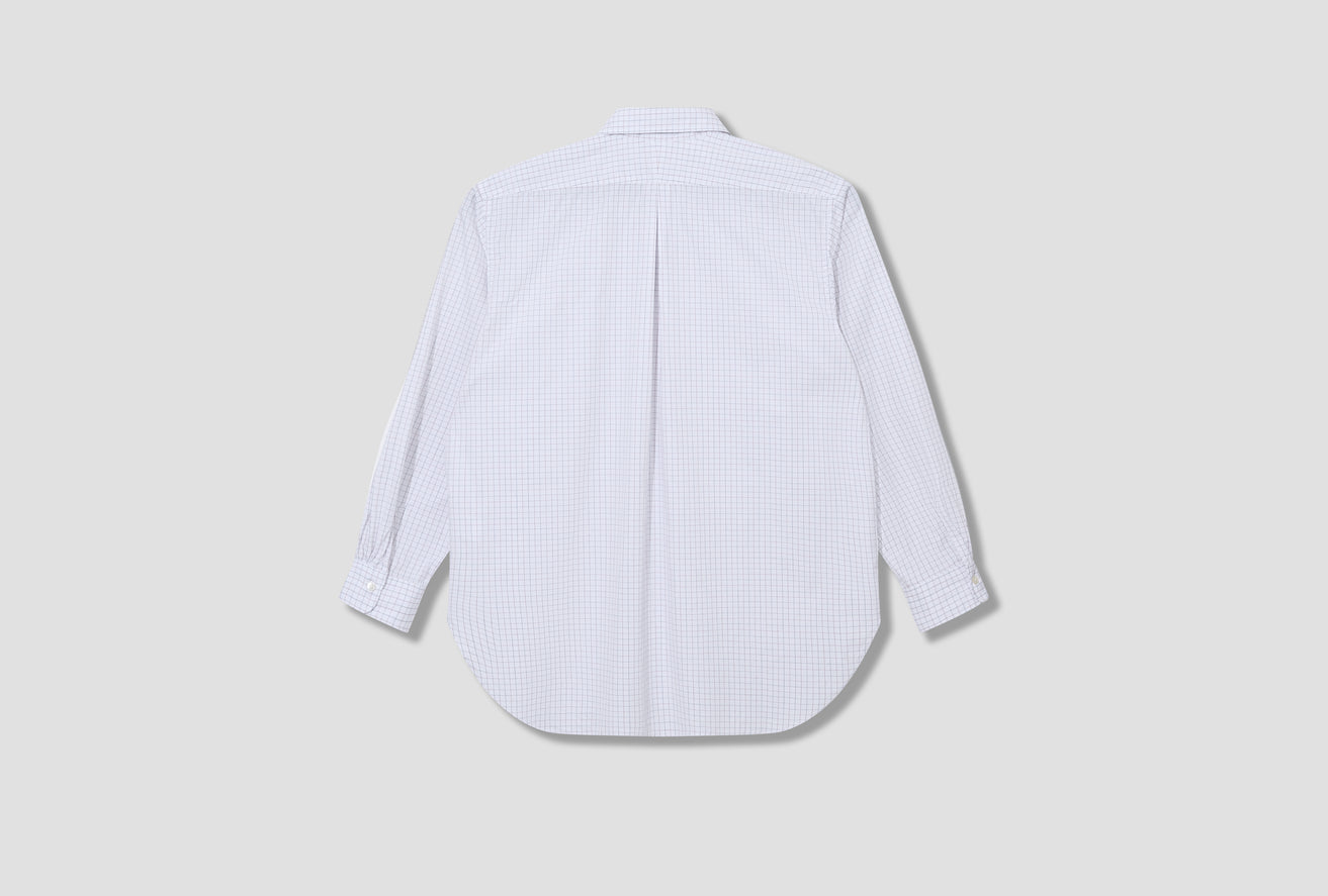 ROUNDED COLLAR SHIRT - RED/WHITE COTTON TATTERSALL SD028 / 24S1A012
