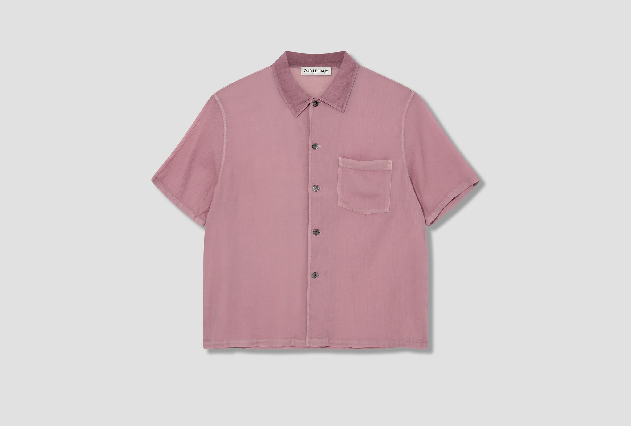 BOX SHIRT SHORTSLEEVE - DUSTY LILAC COATED VOILE M2242BLV