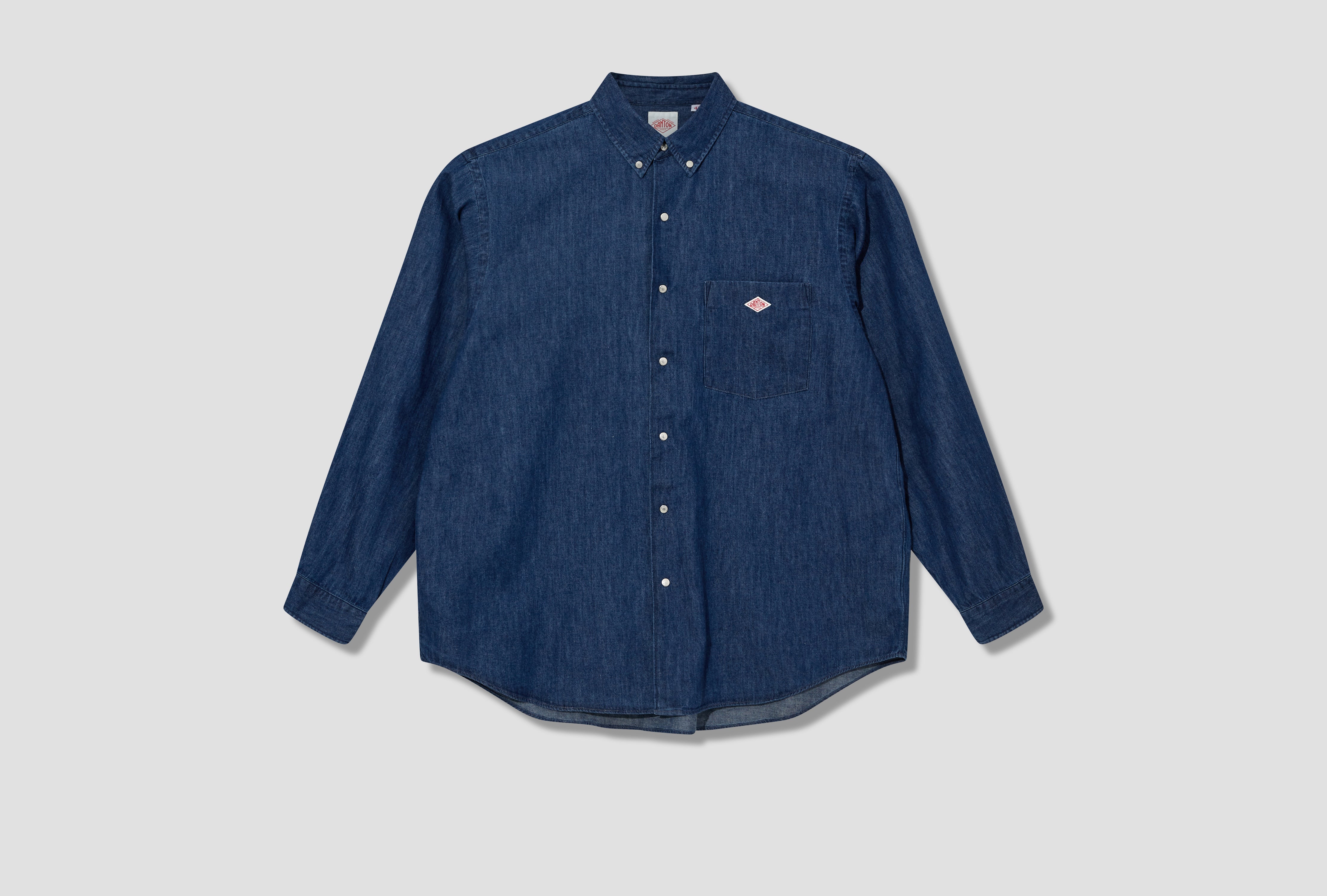 DOT BUTTON B.D SHIRT - DENIM DUNGAREE #DT-B0116 DUG Blue