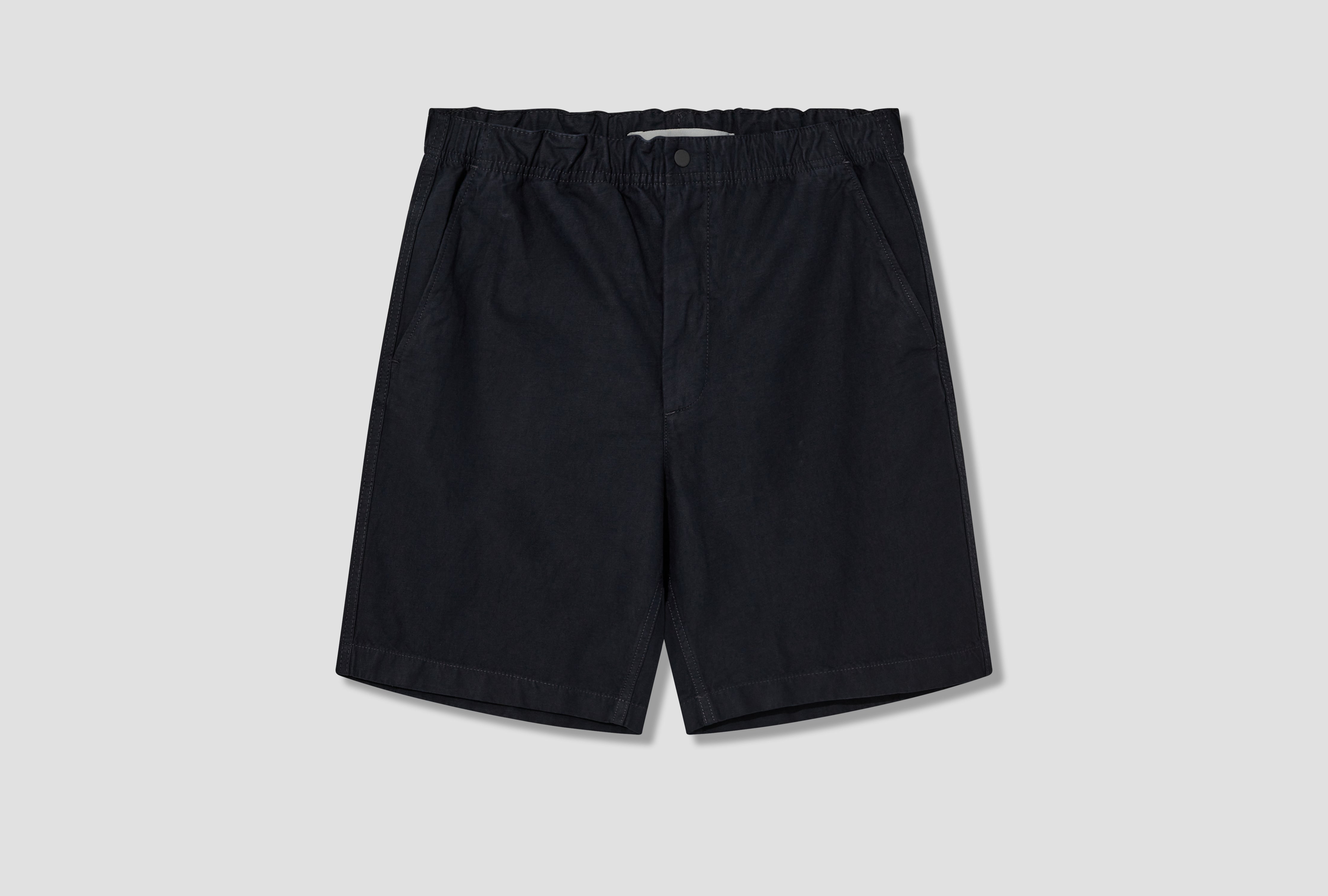 EZRA RELAXED COTTON LINEN SHORT N35-0614 Navy