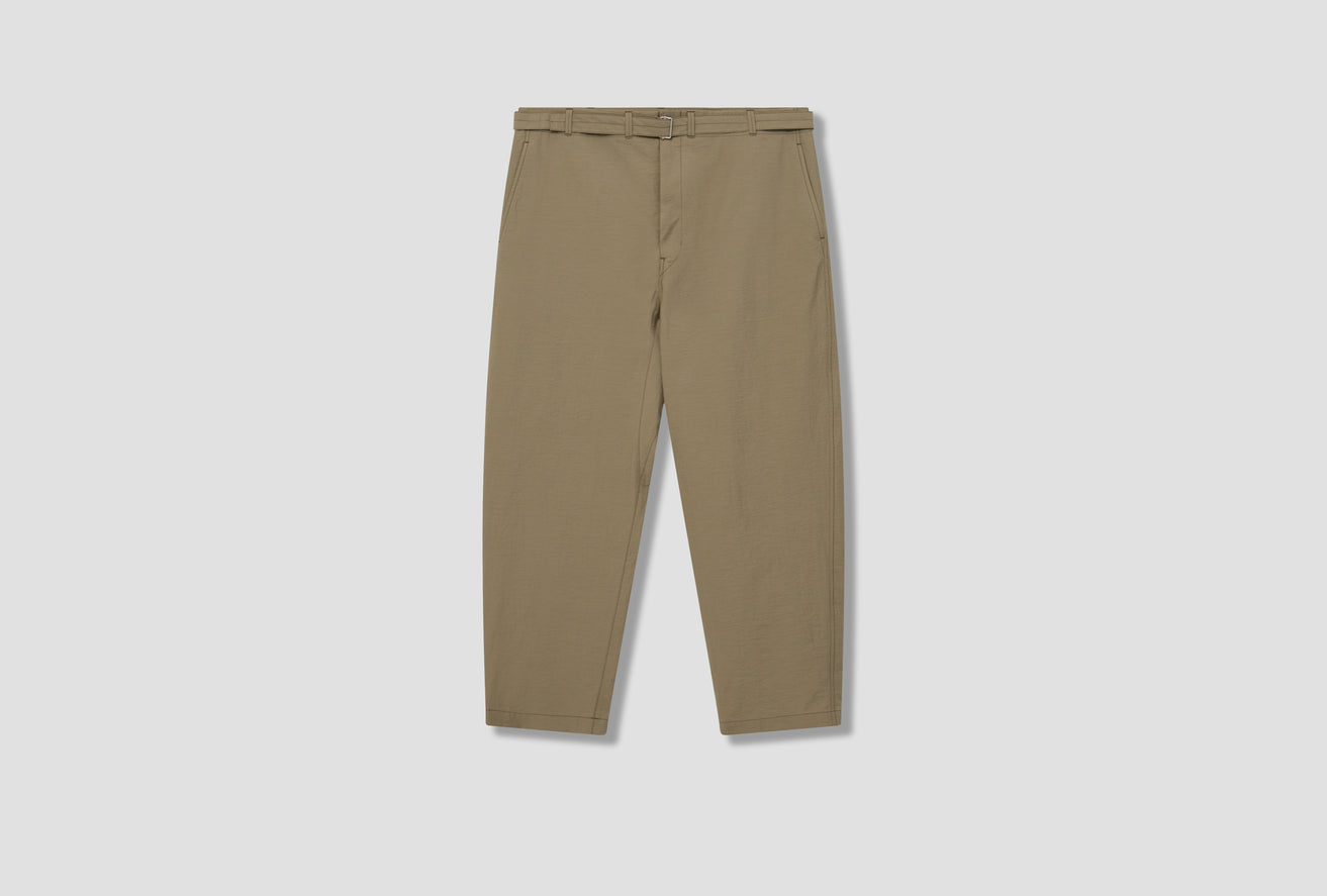 BELTED CARROT PANTS - WASHED TECHNICAL COTTON PA1085 LF1234 Khaki