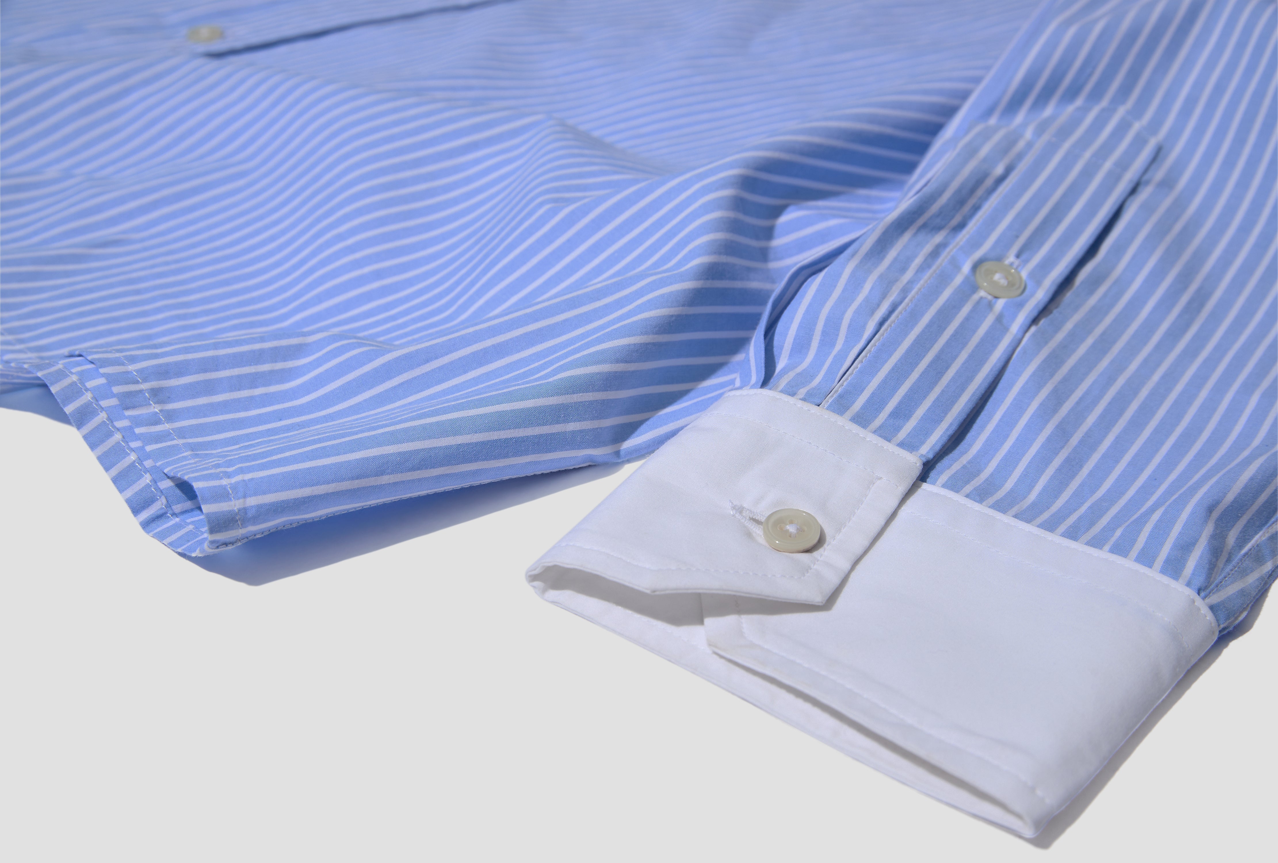 STRIPED POPLIN SHIRT MRS24SH009 Blue