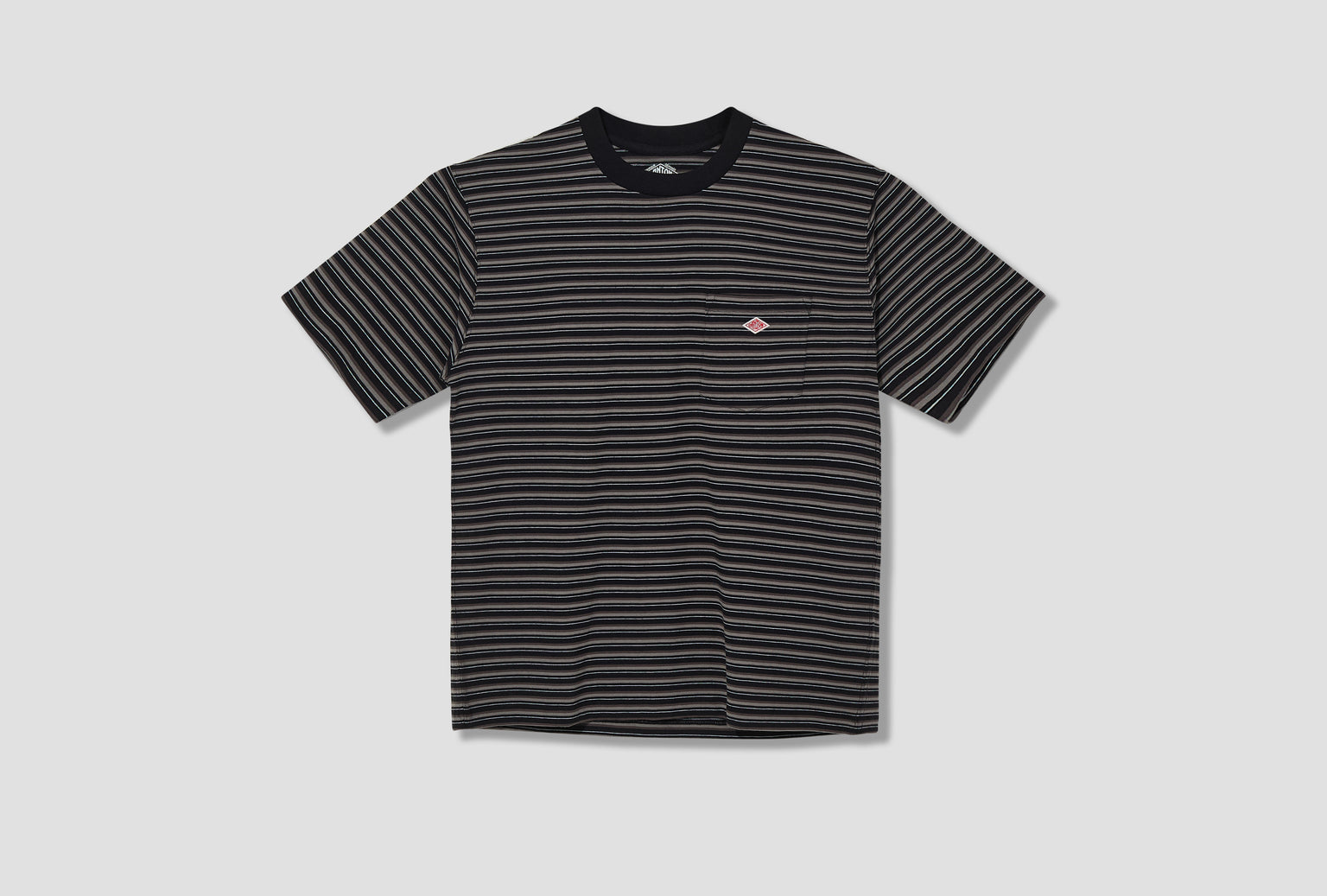 POCKET T-SHIRT STRIPE - T/C OPEN END JERSEY #DT-C0198 TCB Black
