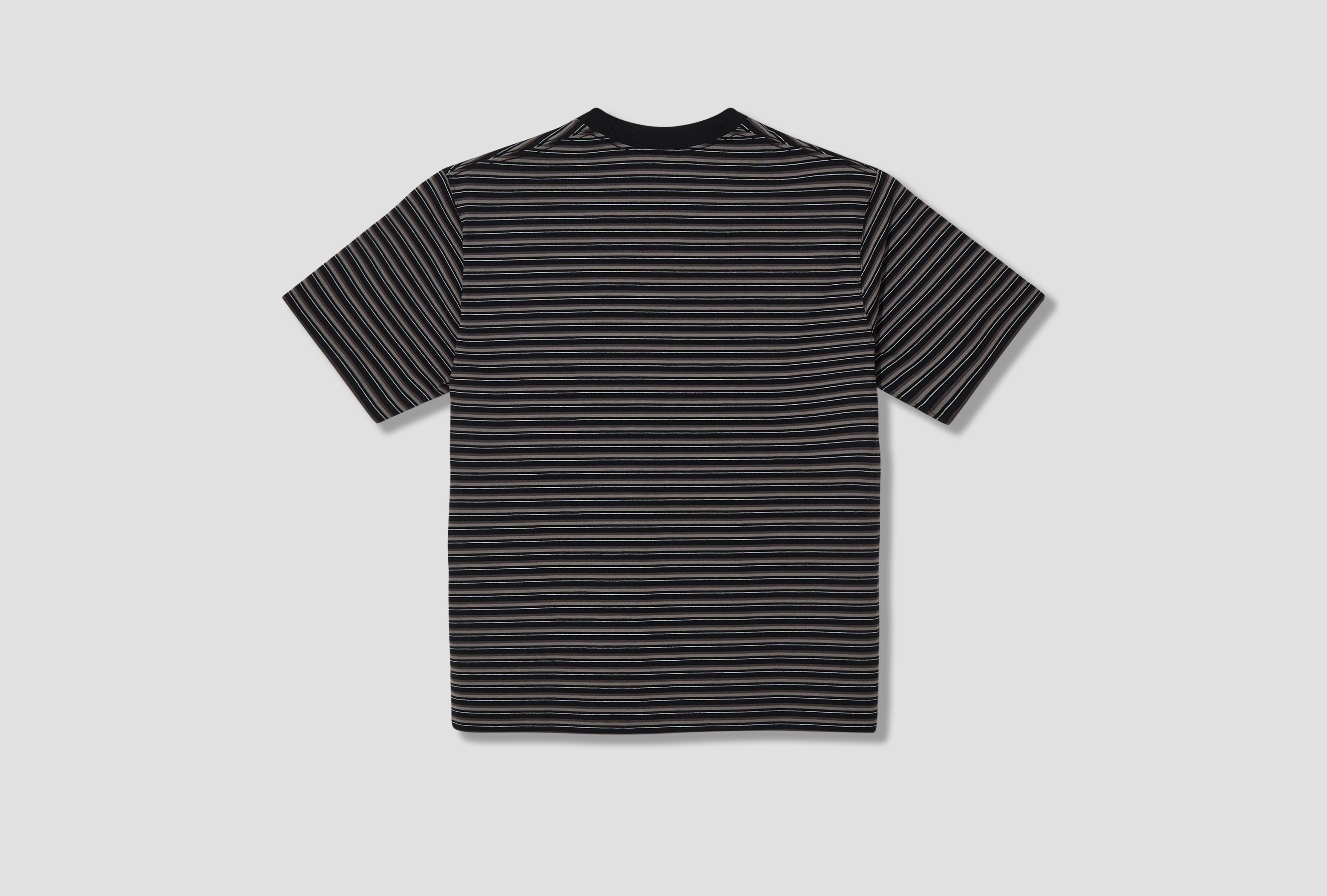 POCKET T-SHIRT STRIPE - T/C OPEN END JERSEY #DT-C0198 TCB Black