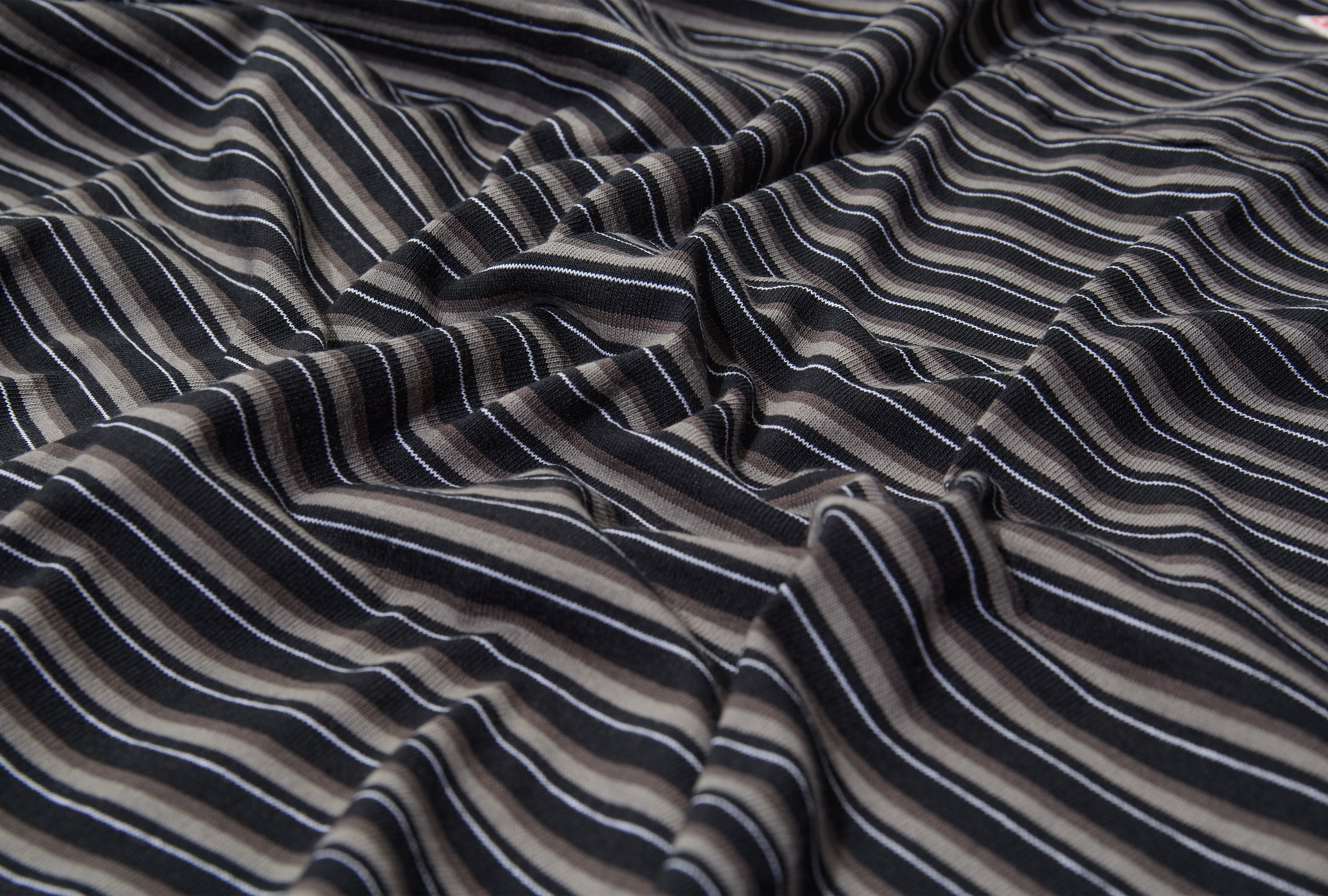 POCKET T-SHIRT STRIPE - T/C OPEN END JERSEY #DT-C0198 TCB Black