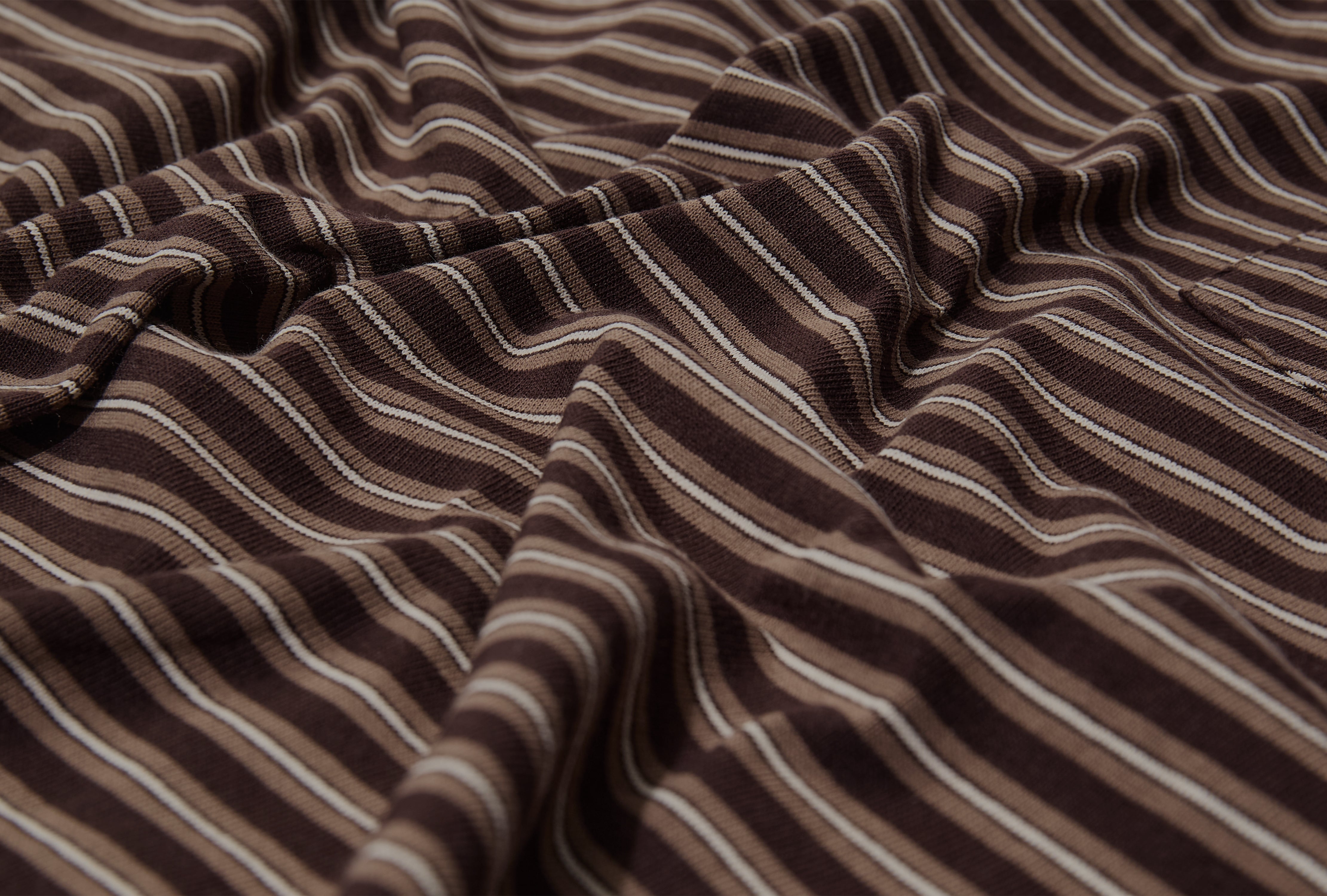 POCKET T-SHIRT STRIPE - T/C OPEN END JERSEY #DT-C0198 TCB Dark brown
