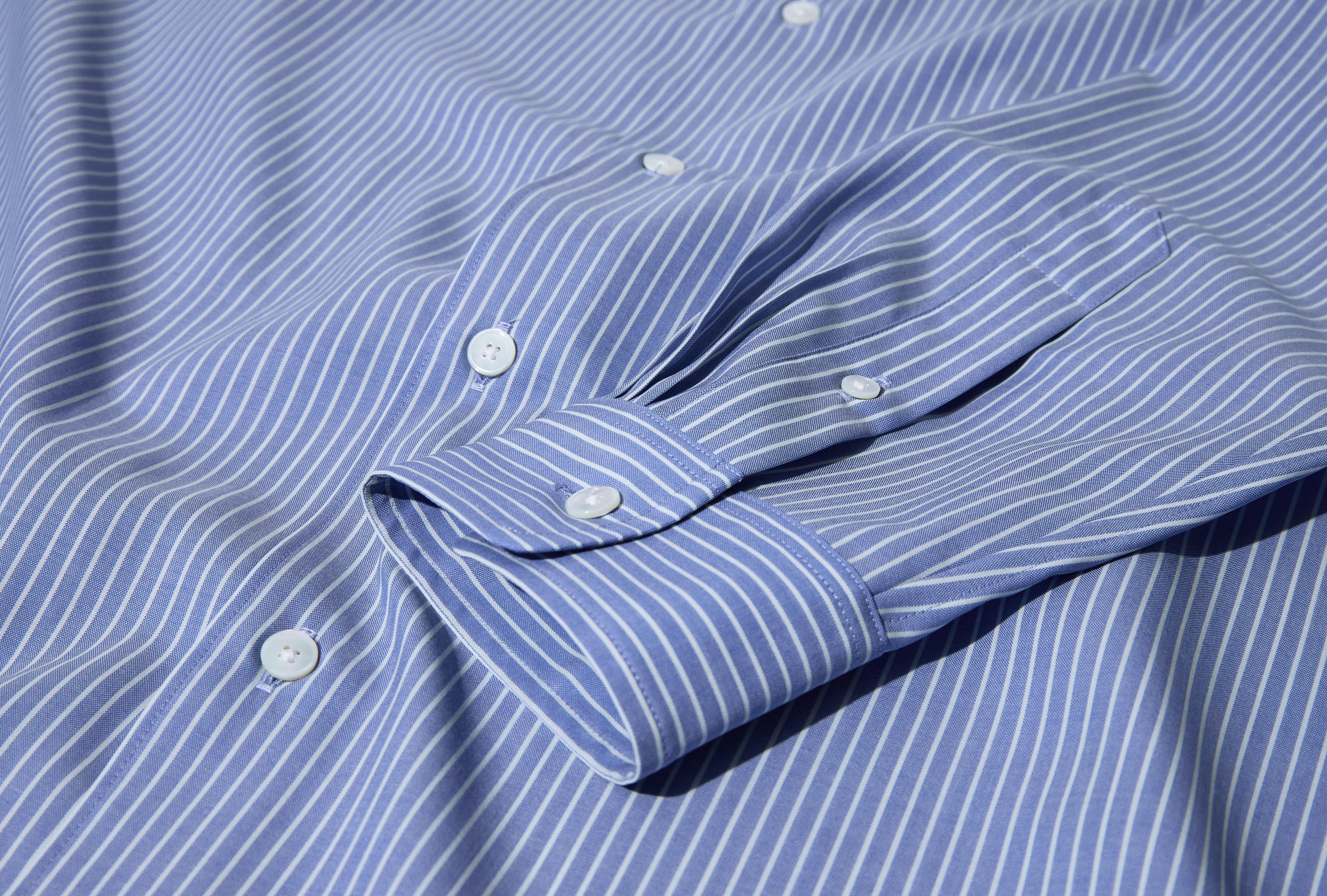 SUPER FINE WOOL STRIPE SHIRT A24SS01WW Light blue