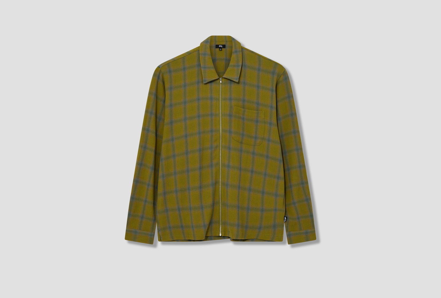 ZIP SHIRT TWISTED YARN PLAID 1110327 Green