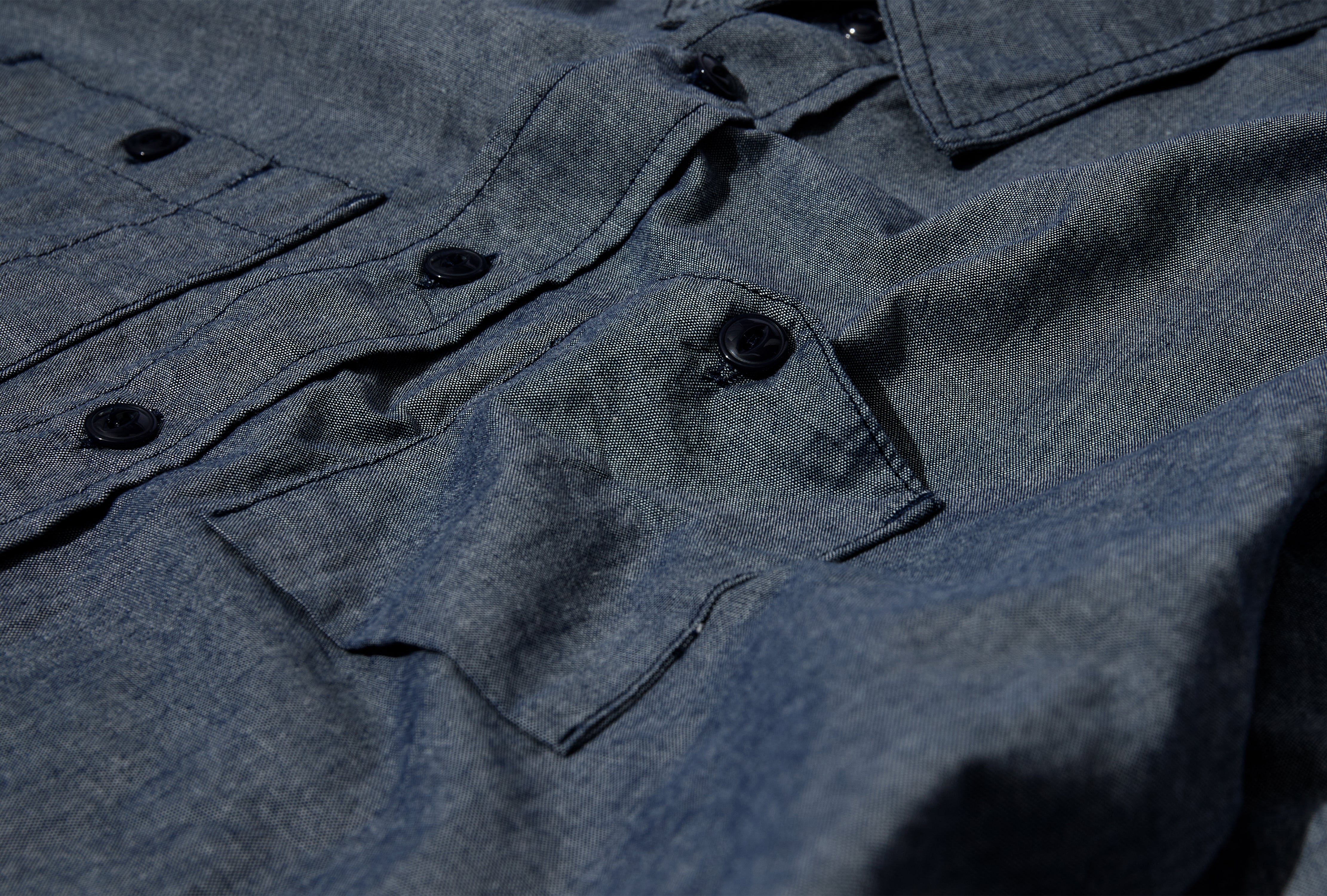 WORK SHIRT - INDIGO COTTON CHAMBRAY ZT194 / 24F1A007