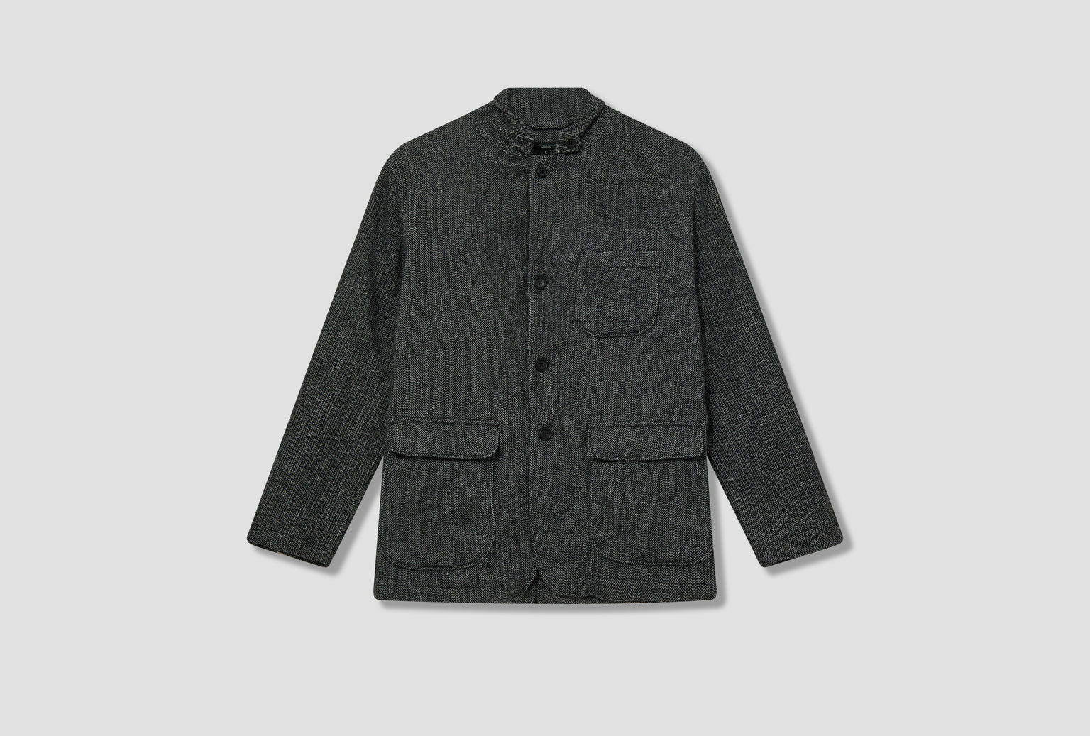 LOITER JACKET - GREY POLY WOOL HERRINGBONE IP002 / 24F1D001