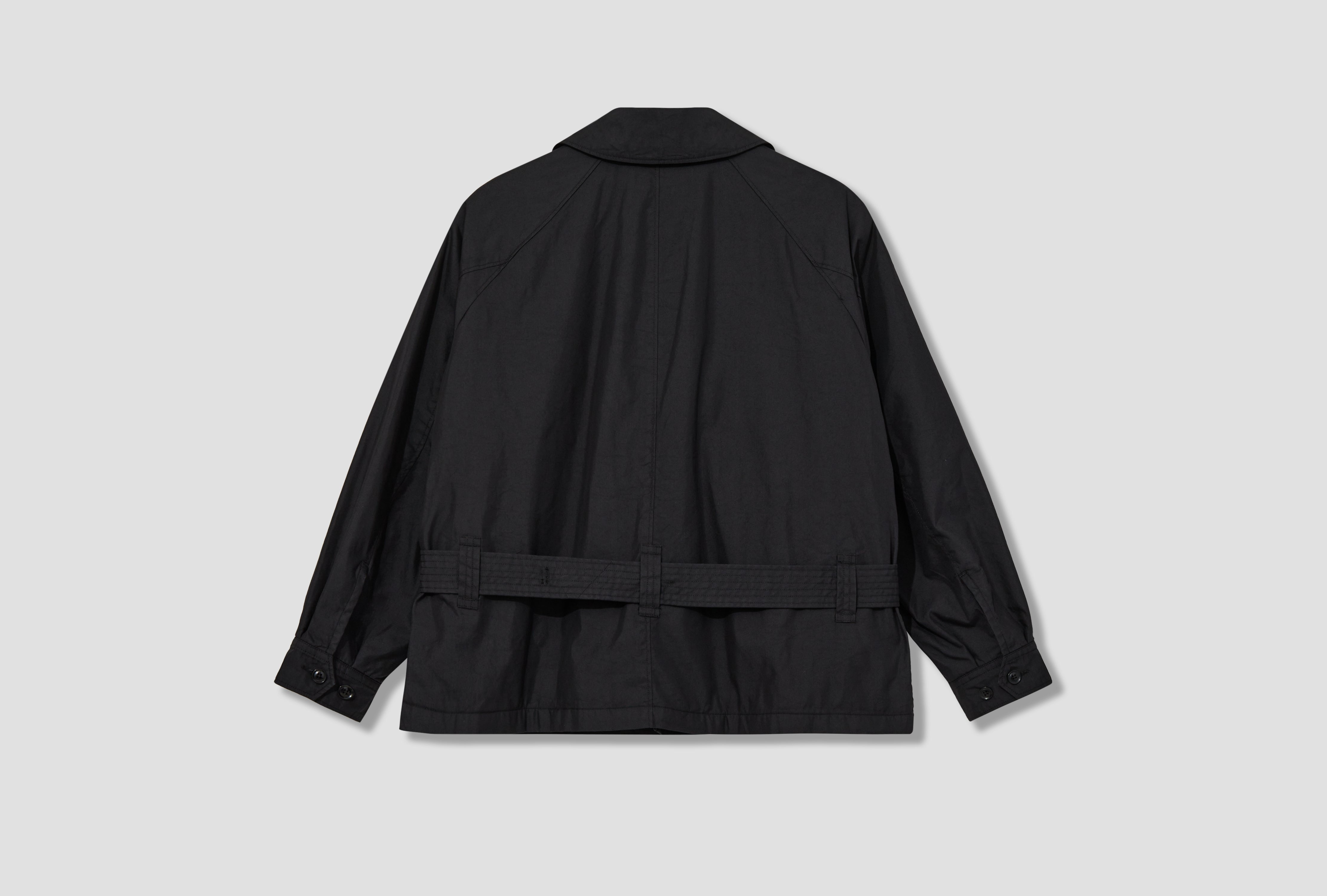 SHORT TRENCH JACKET - BLACK NYCO TWILL BS003 / 24F1D076