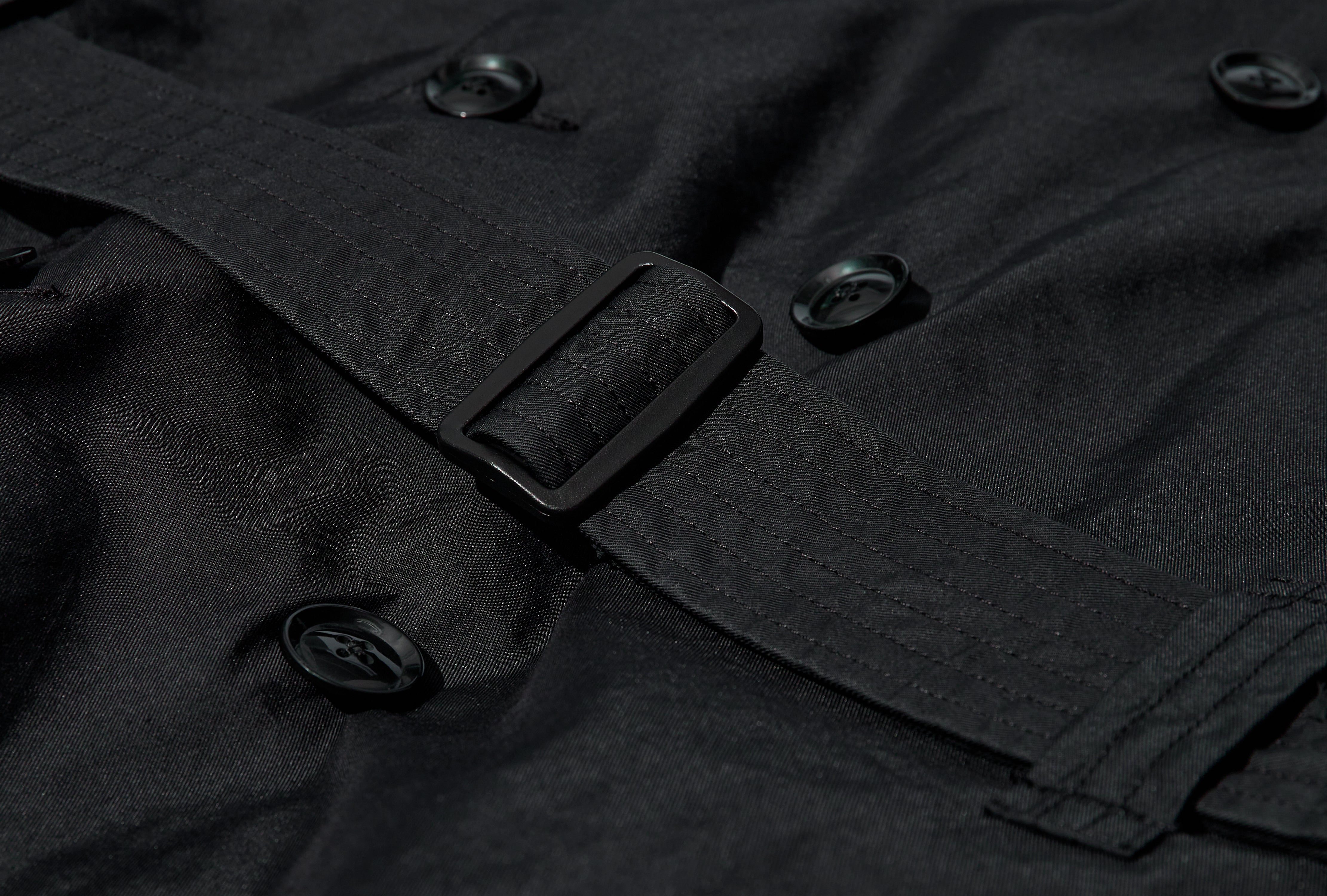 SHORT TRENCH JACKET - BLACK NYCO TWILL BS003 / 24F1D076