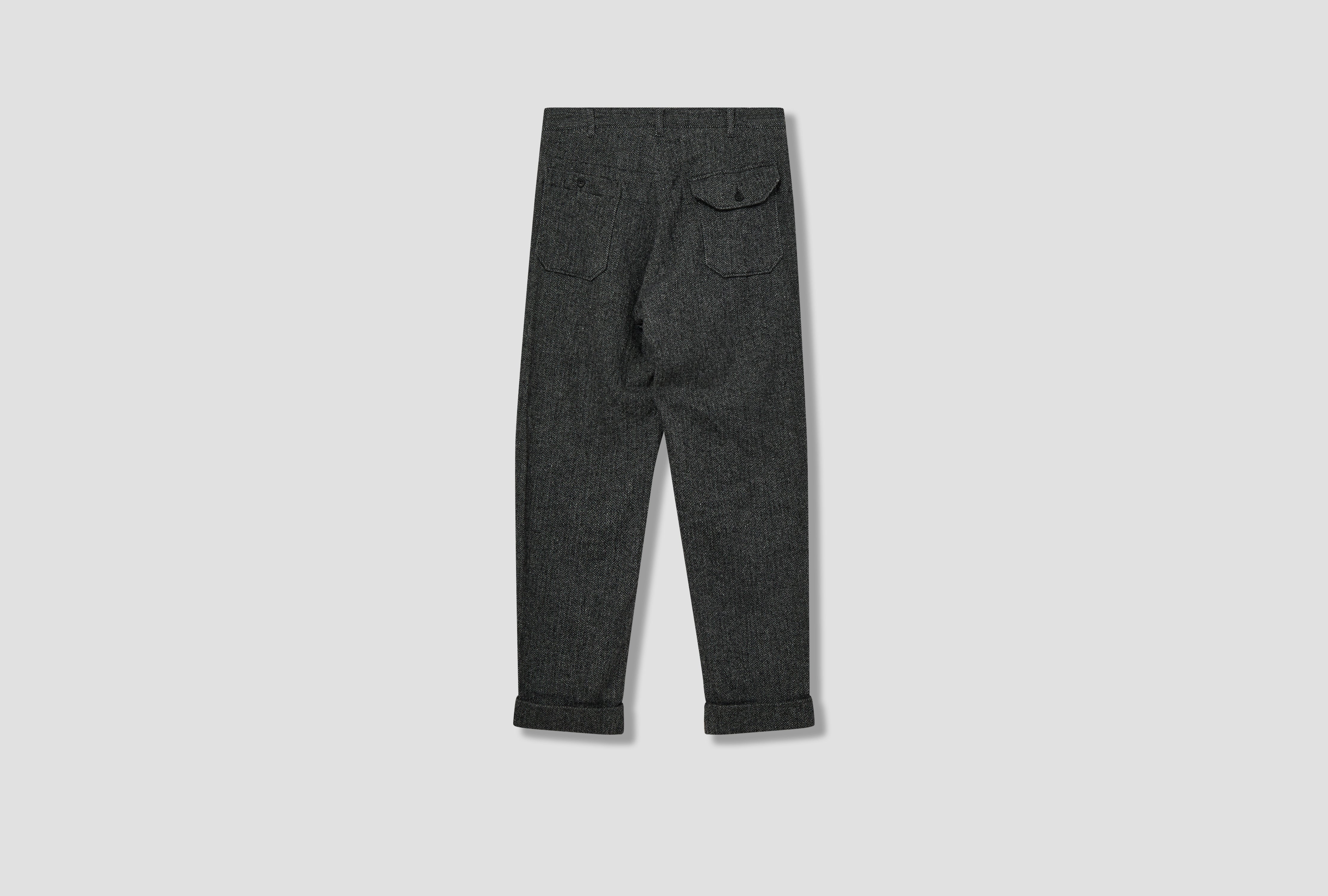 CARLYLE PANT - GREY POLY WOOL HERRINGBONE IP002 / 24F1F012