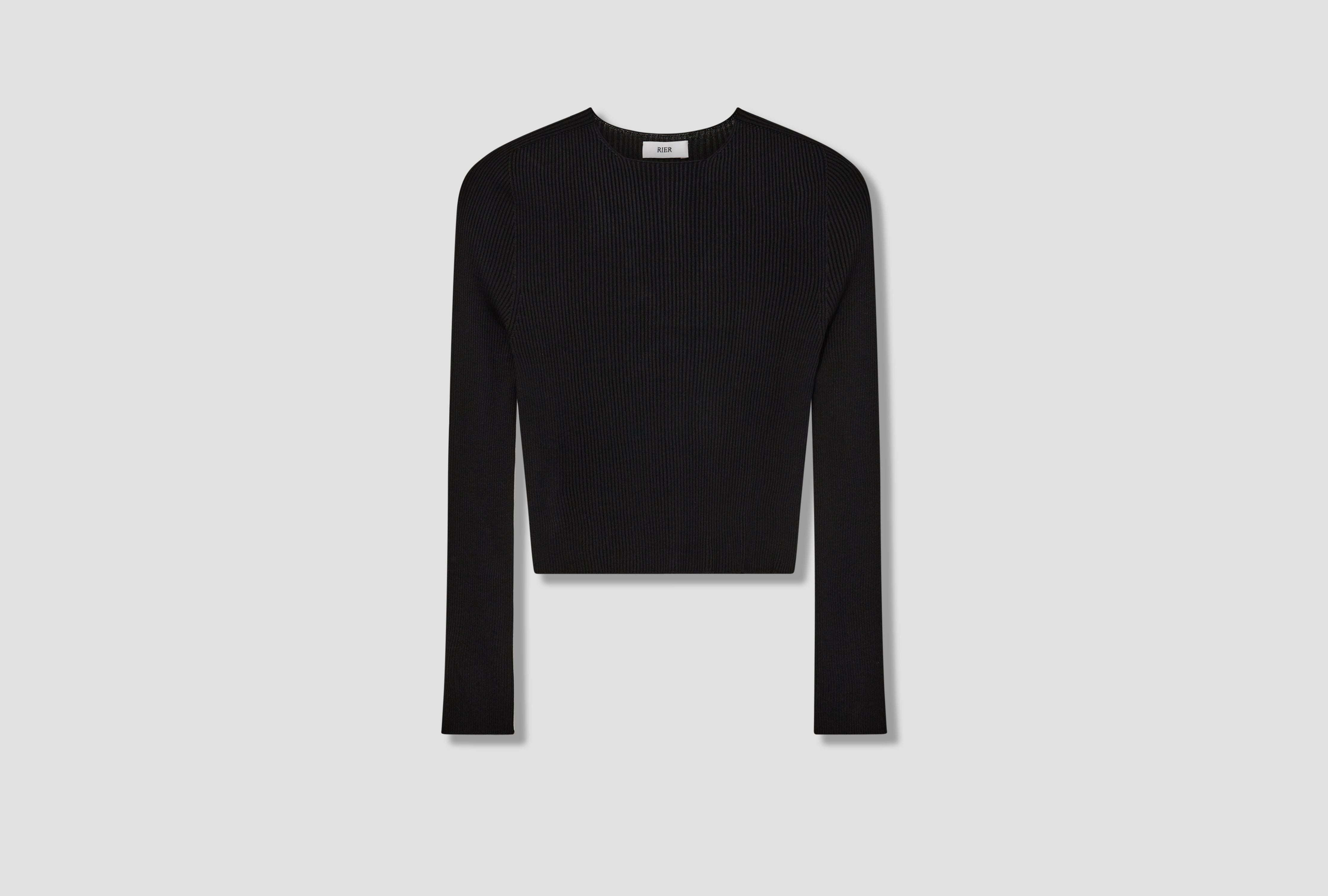 ROUNDNECK - WHOLEGARMENT / BLACK KNIT KNW47 WHG