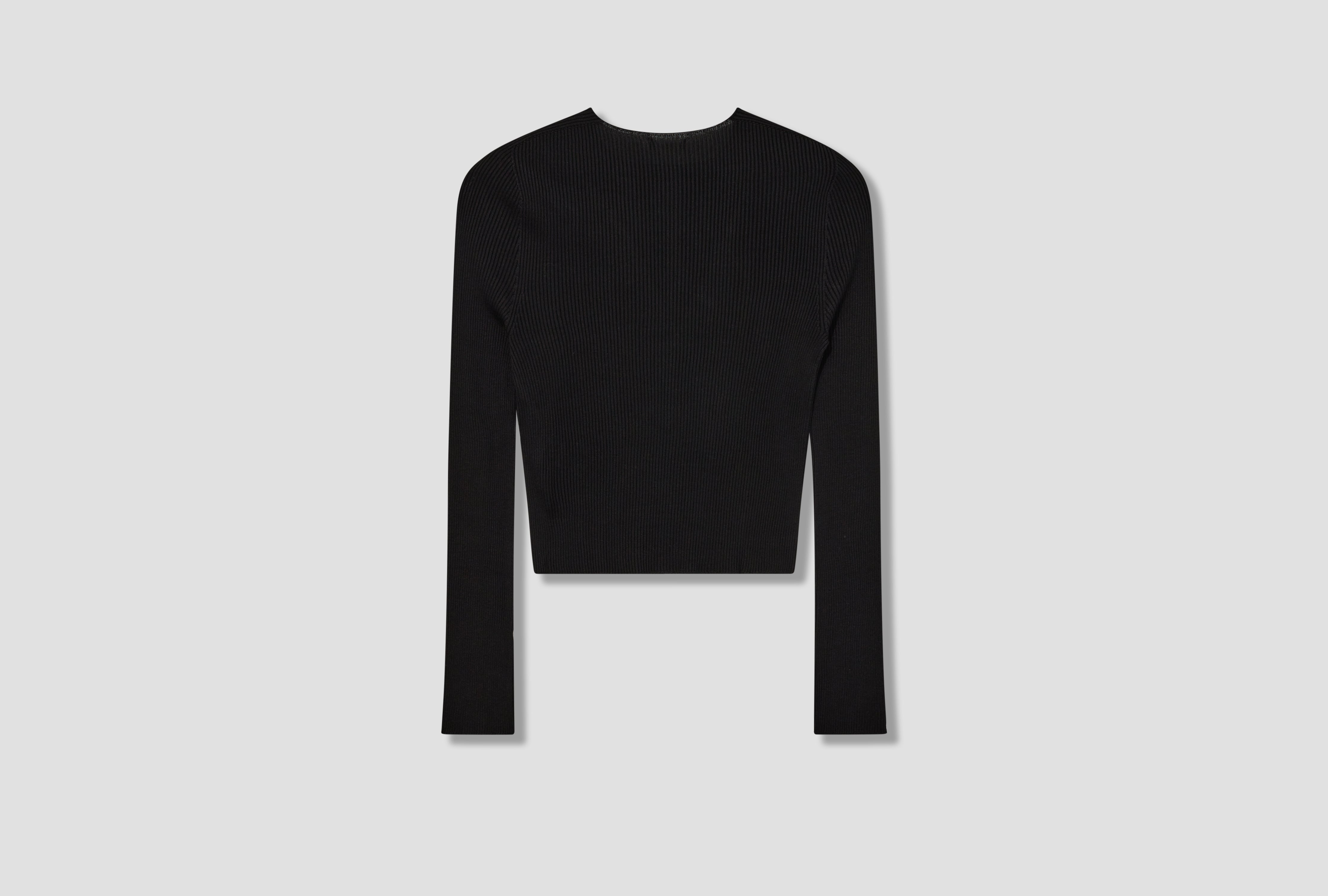 ROUNDNECK - WHOLEGARMENT / BLACK KNIT KNW47 WHG