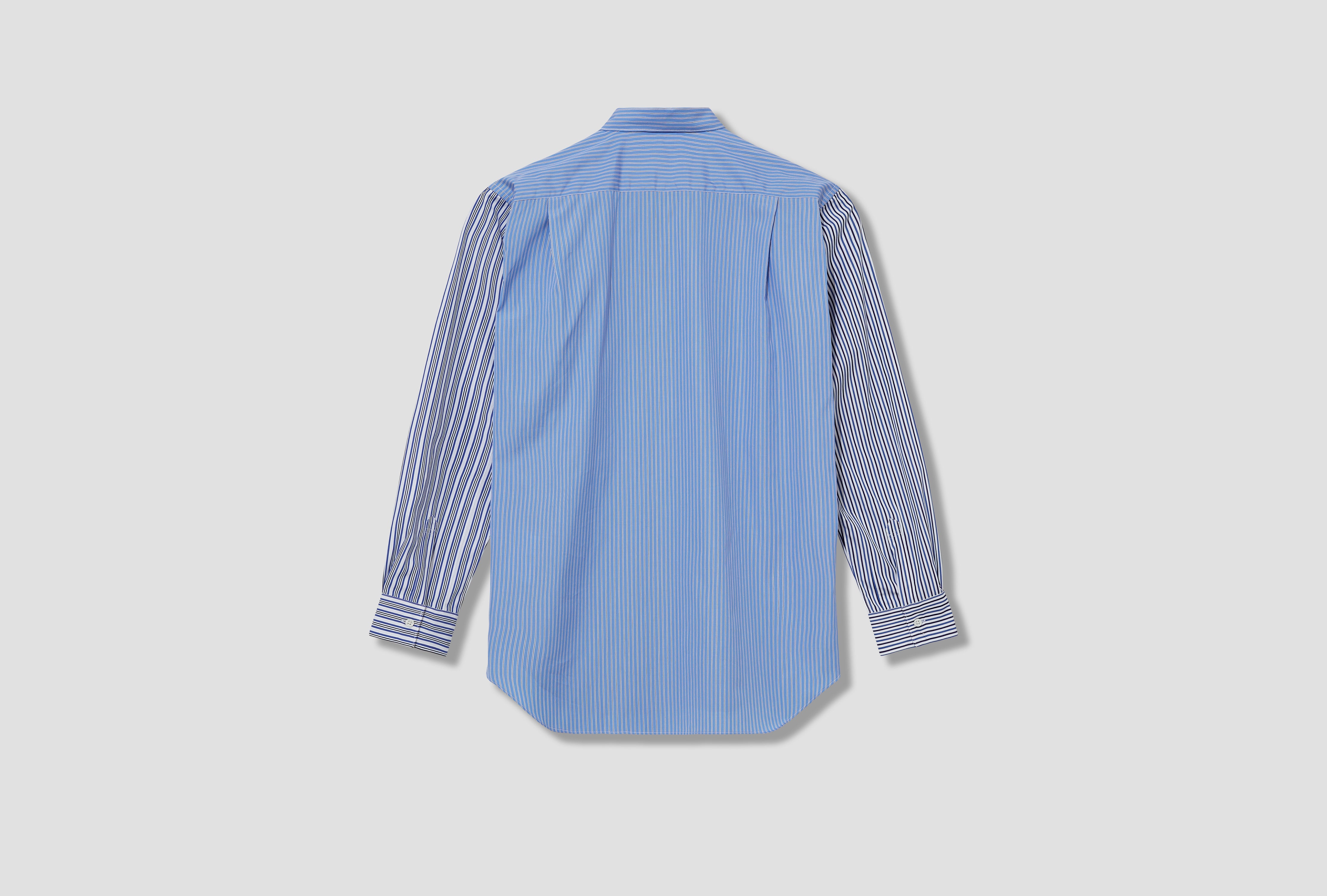 FOREVER - NARROW CLASSIC A - YARN DYED COTTON STRIPE POPLIN / STRIPE/MIX 2 FZ-B107-PER Blue