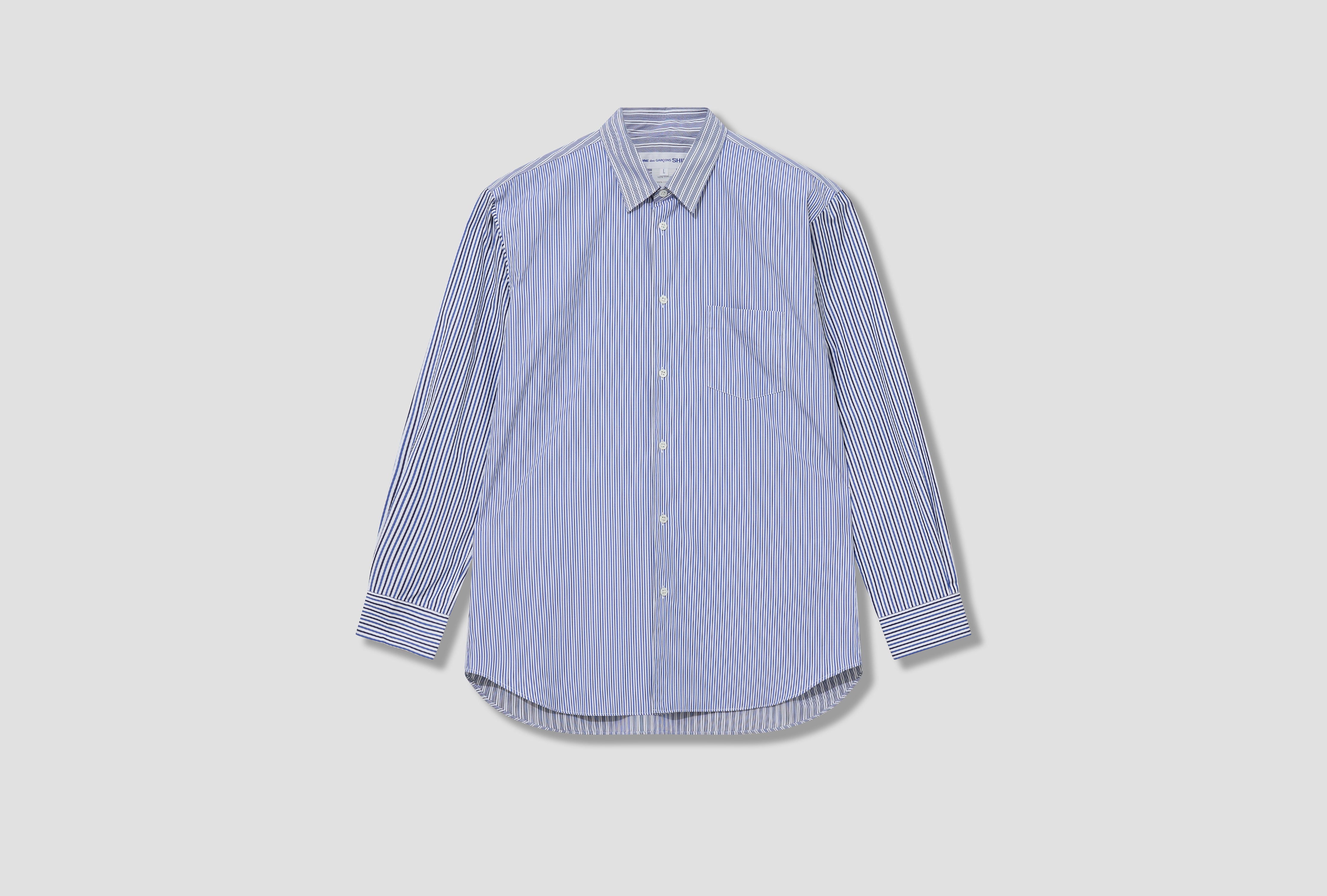 FOREVER - NARROW CLASSIC A - YARN DYED COTTON STRIPE POPLIN / STRIPE/MIX 2 FZ-B108-PER Blue