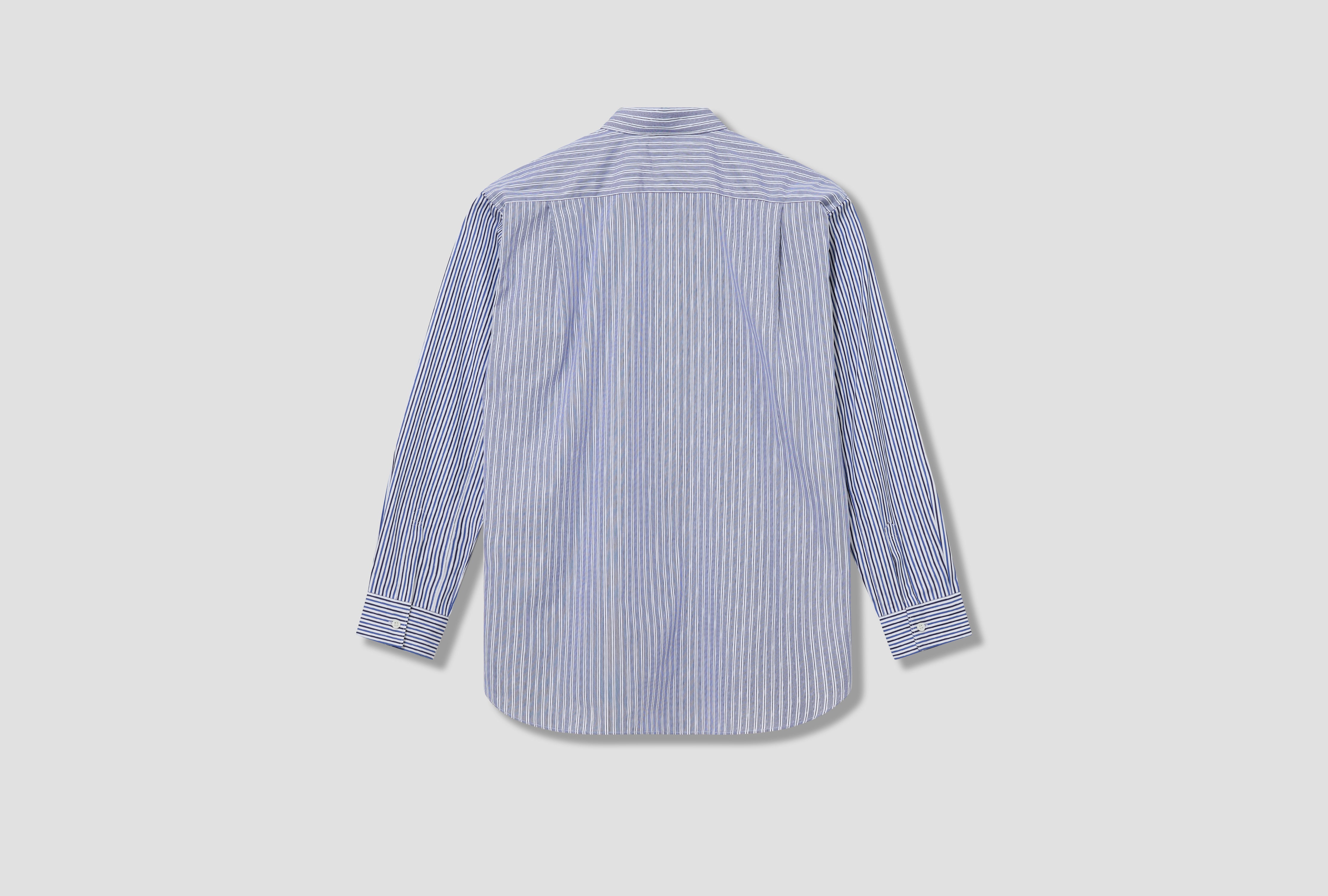 FOREVER - NARROW CLASSIC A - YARN DYED COTTON STRIPE POPLIN / STRIPE/MIX 2 FZ-B108-PER Blue