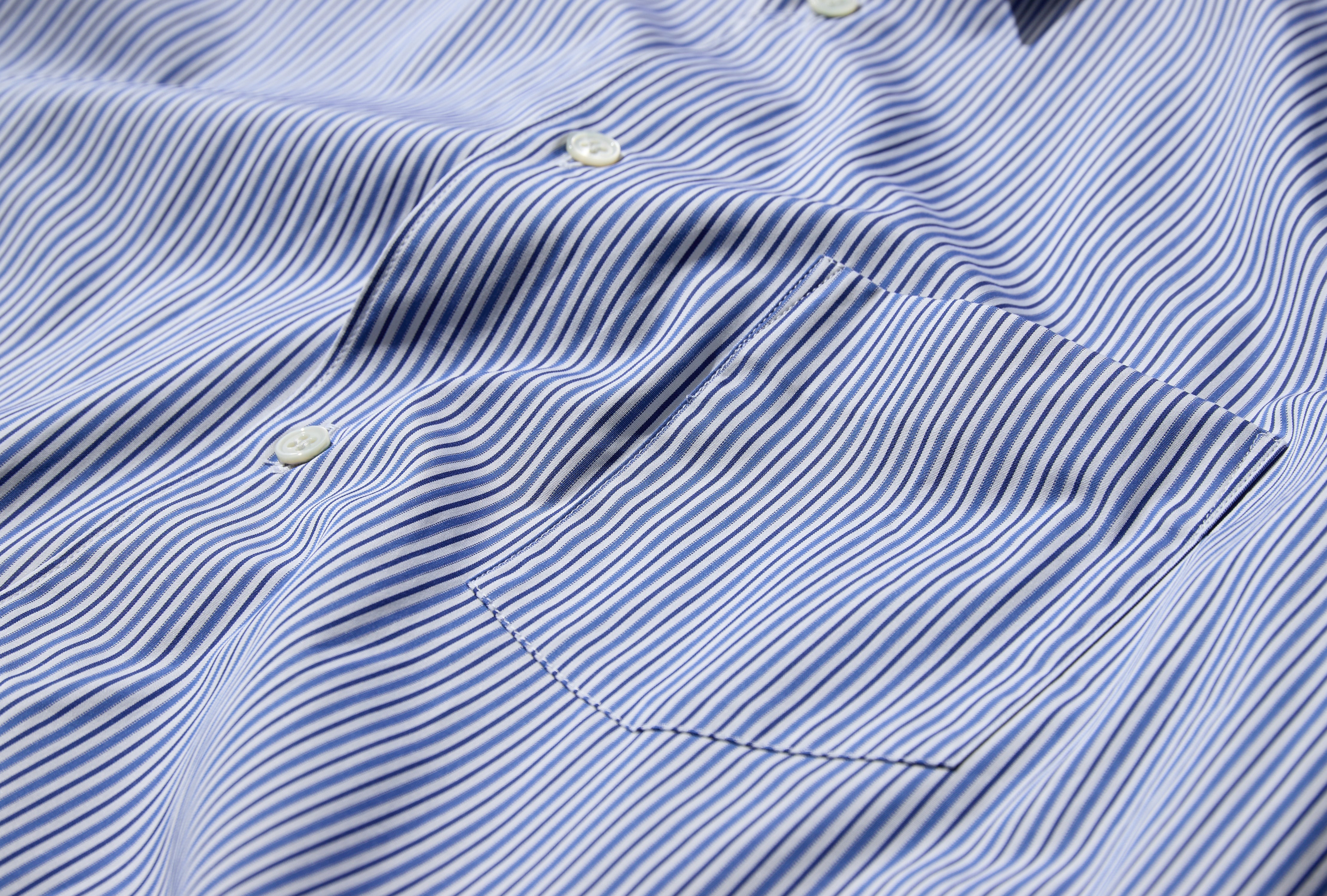 FOREVER - NARROW CLASSIC A - YARN DYED COTTON STRIPE POPLIN / STRIPE/MIX 2 FZ-B108-PER Blue