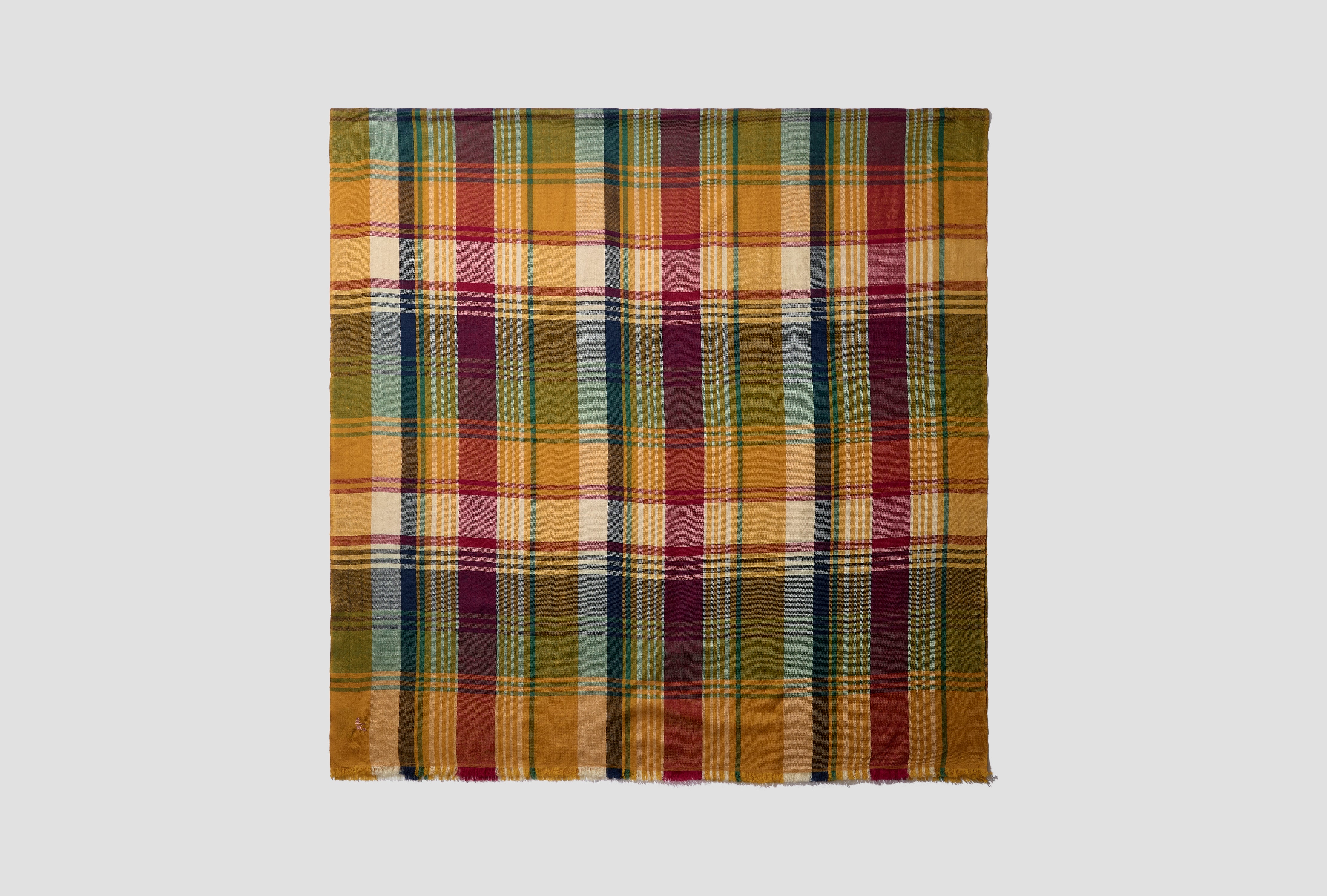 CASHMERE CHECK SCARF DR1AB2 24525-01 Yellow