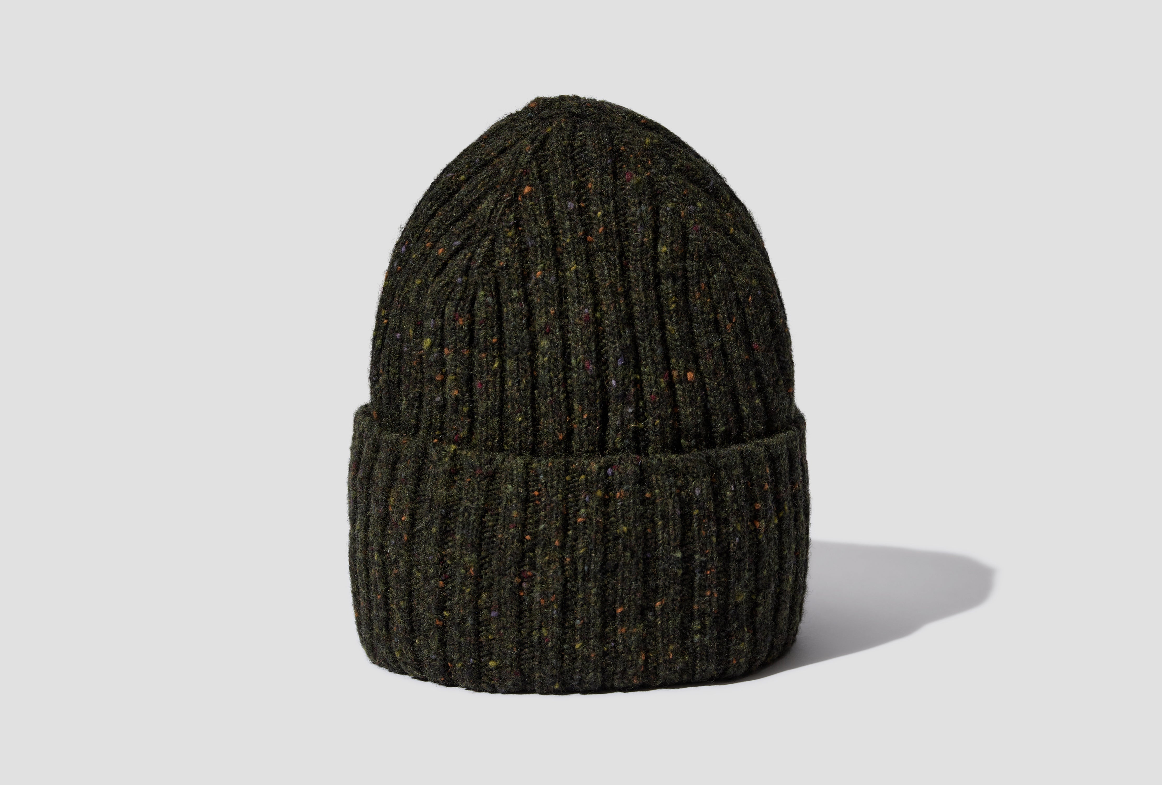 MERINO WOOL RIBBED KNIT BEANIE DR1AG1 21581-02 Green