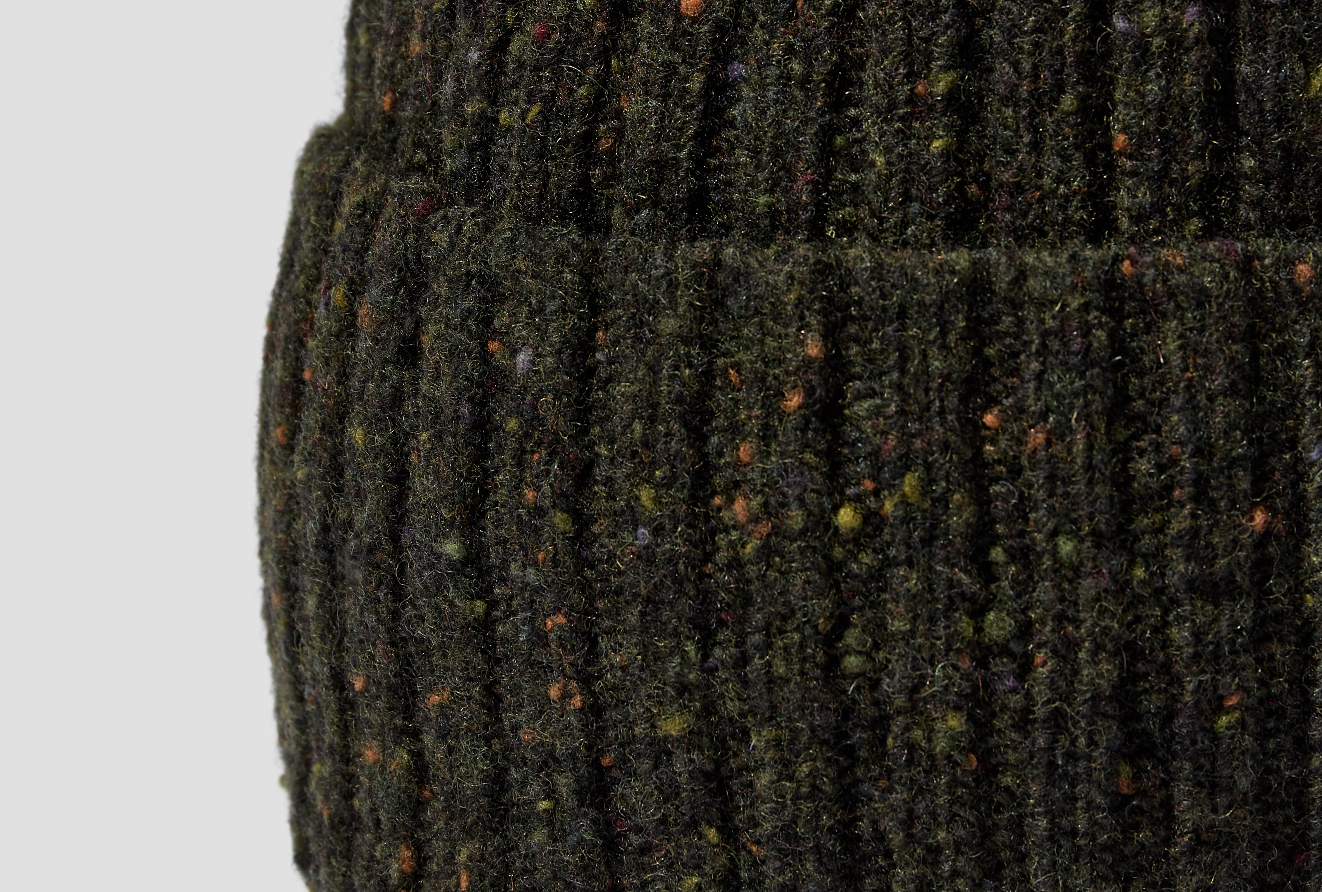 MERINO WOOL RIBBED KNIT BEANIE DR1AG1 21581-02 Green