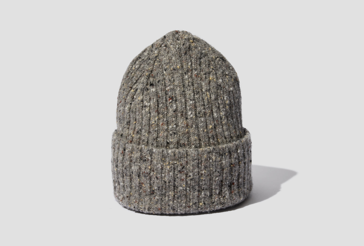 MERINO WOOL RIBBED KNIT BEANIE DR1AG1 21581-12 Grey