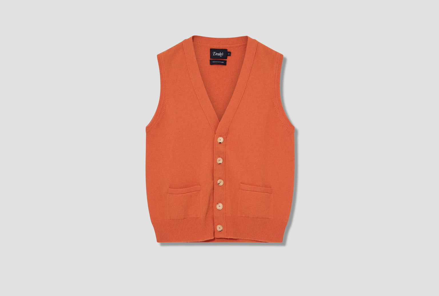 LAMBSWOOL VEST CARDIGAN DR2A3D 22688-08 Orange