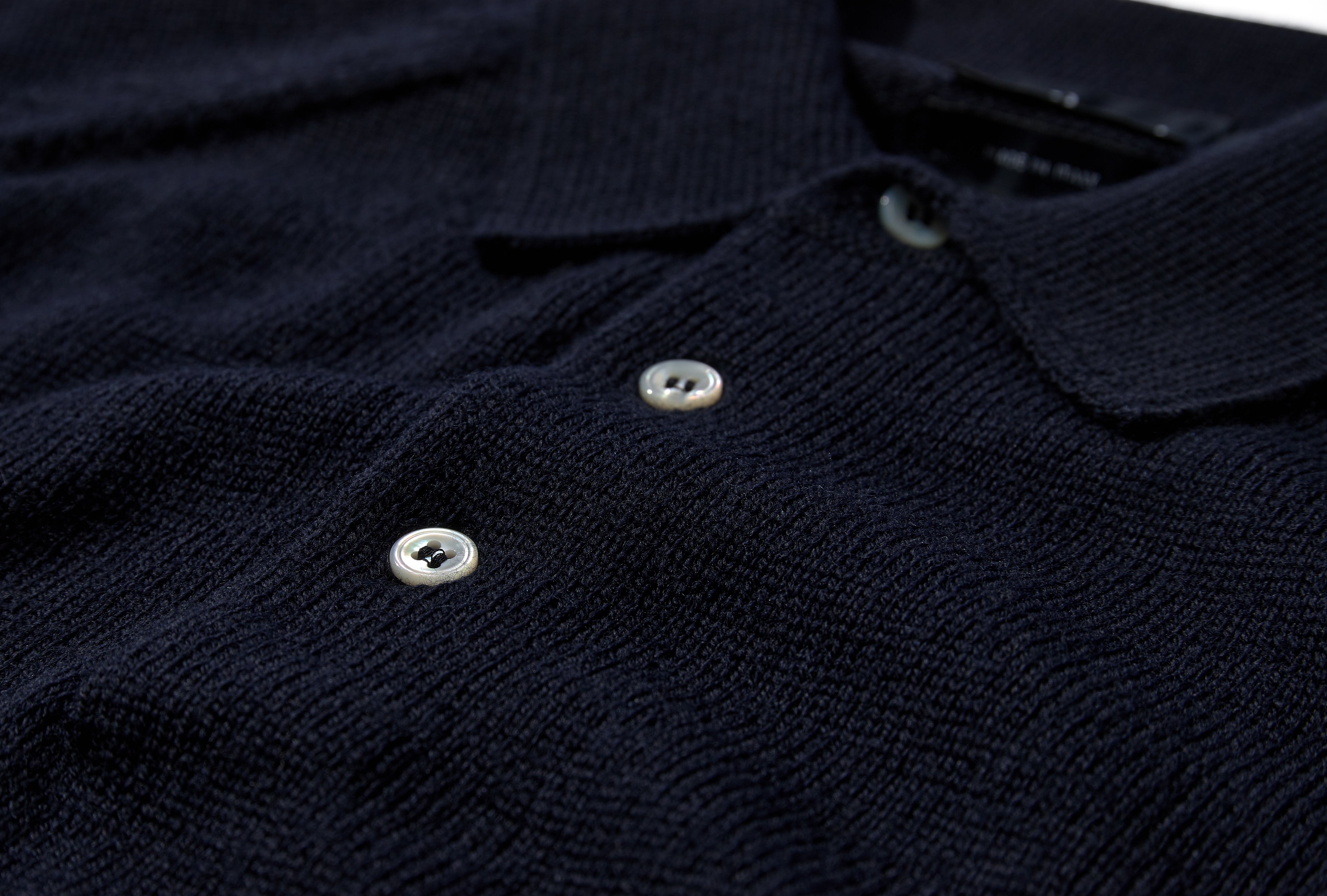 LONG SLEEVE MERINO WOOL KNITTED POLO DR2A3H 21507-04 Navy