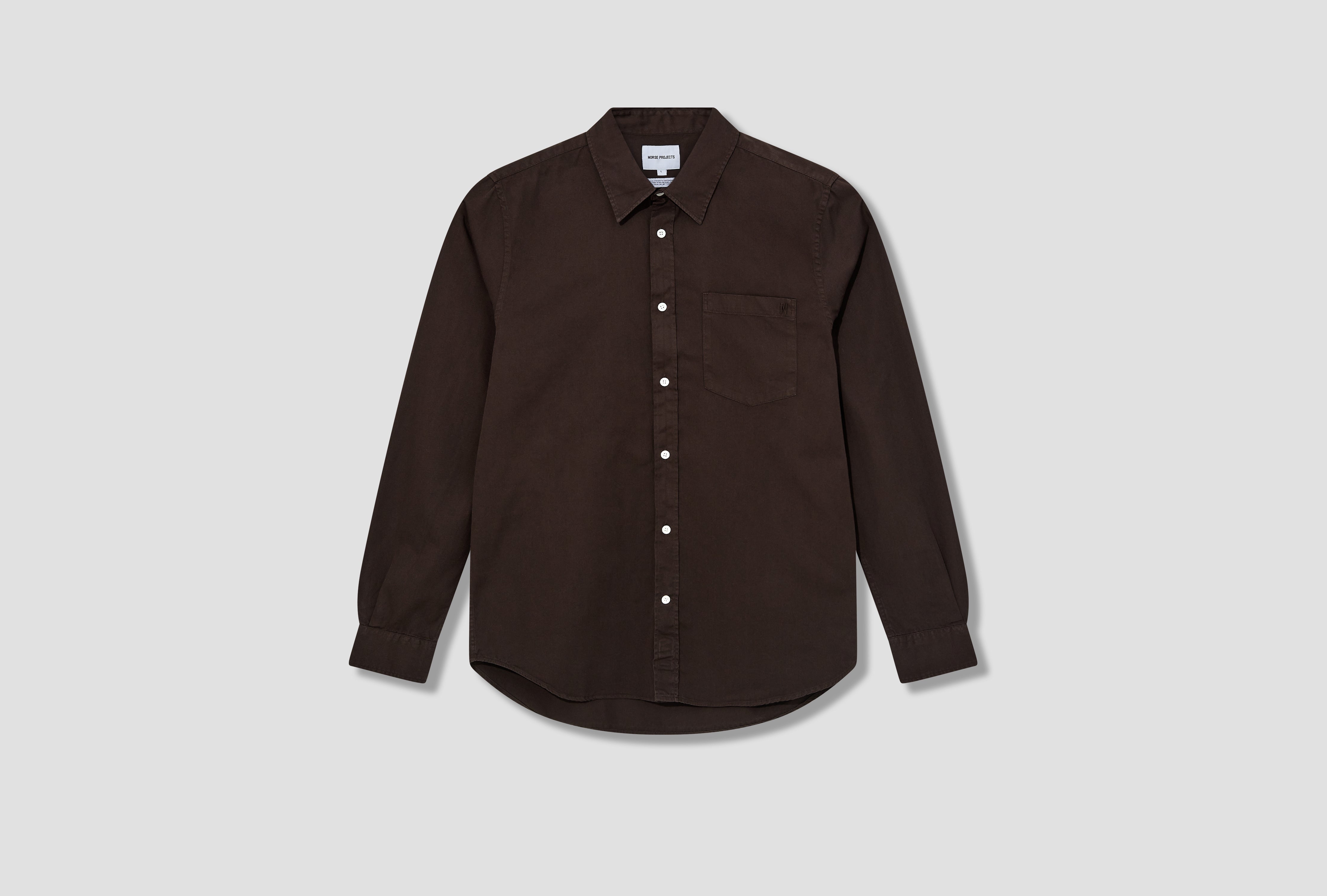 OSVALD BD TWILL SHIRT N40-0802 Dark brown