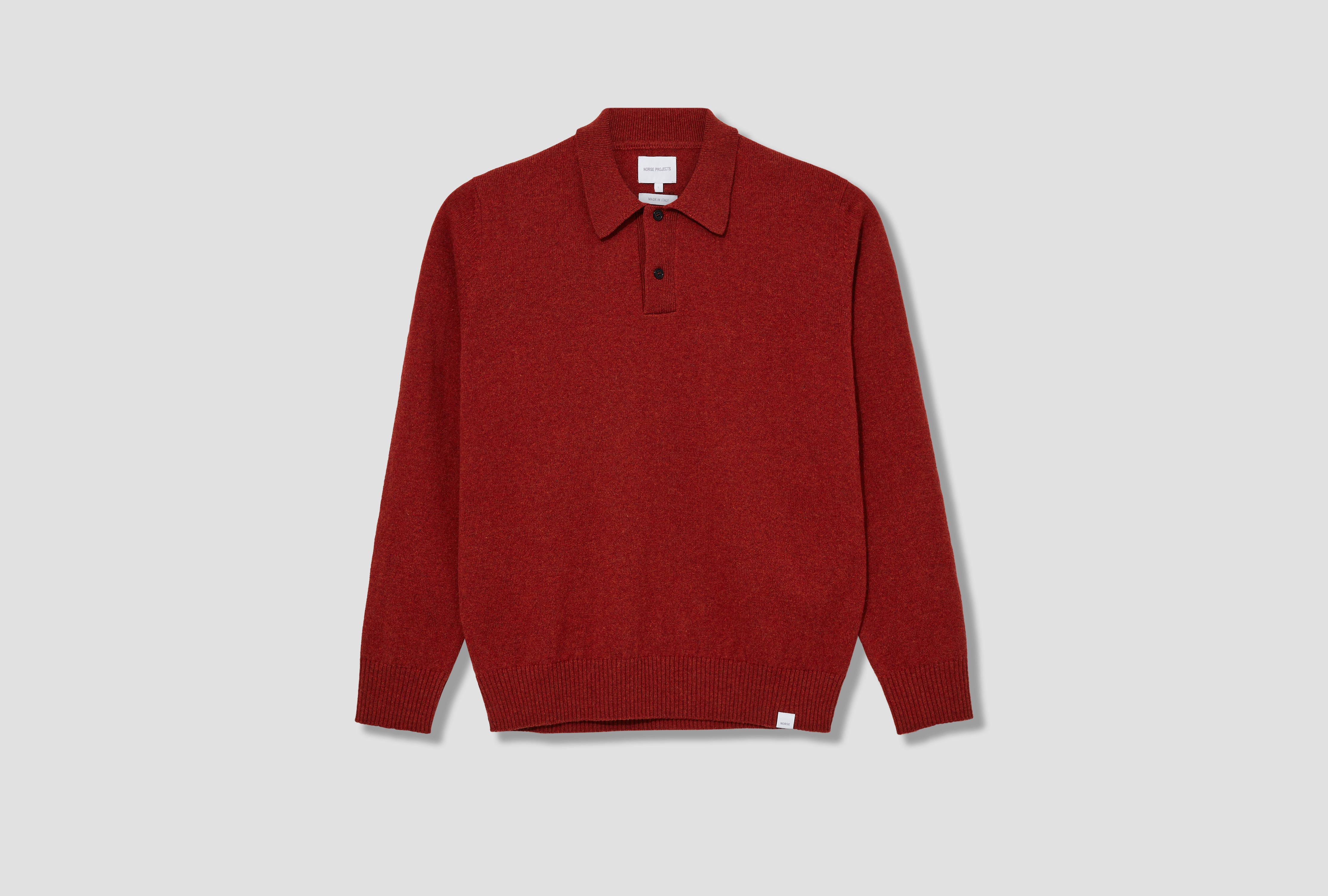 NORSE STANDARD MERINO LAMBSWOOL POLO N45-0621 Red
