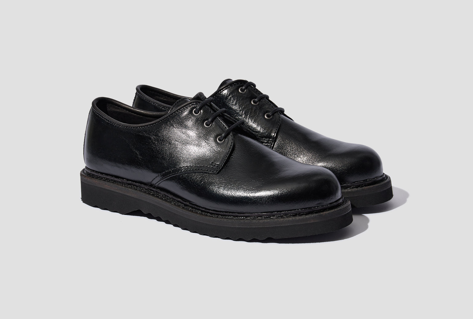 TRAMPLER SHOE - BLACK CRACKED PATENT LEATHER A4237LBC