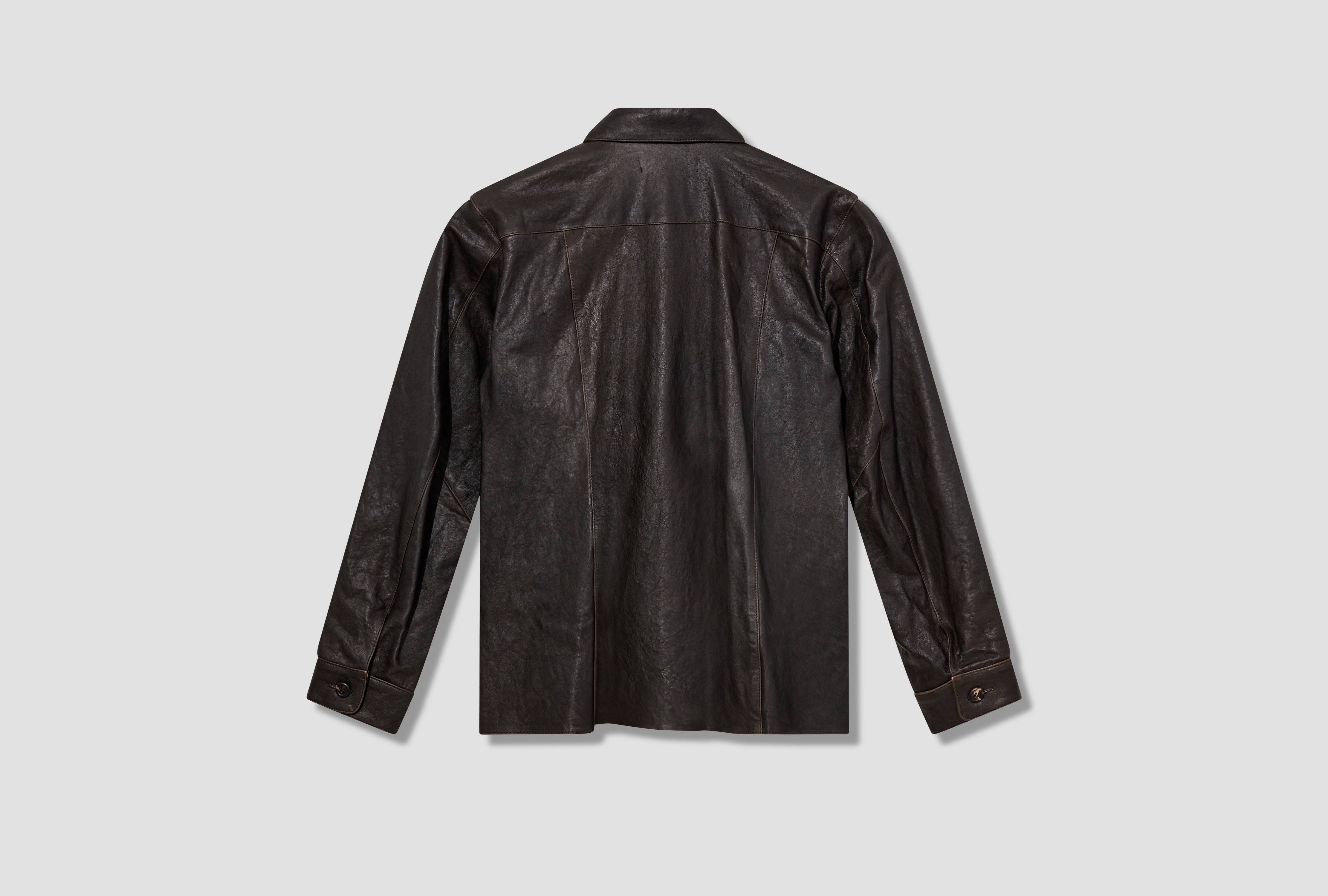 WELDING SHIRT - WORN BROWN LAMBSKIN M4249WW