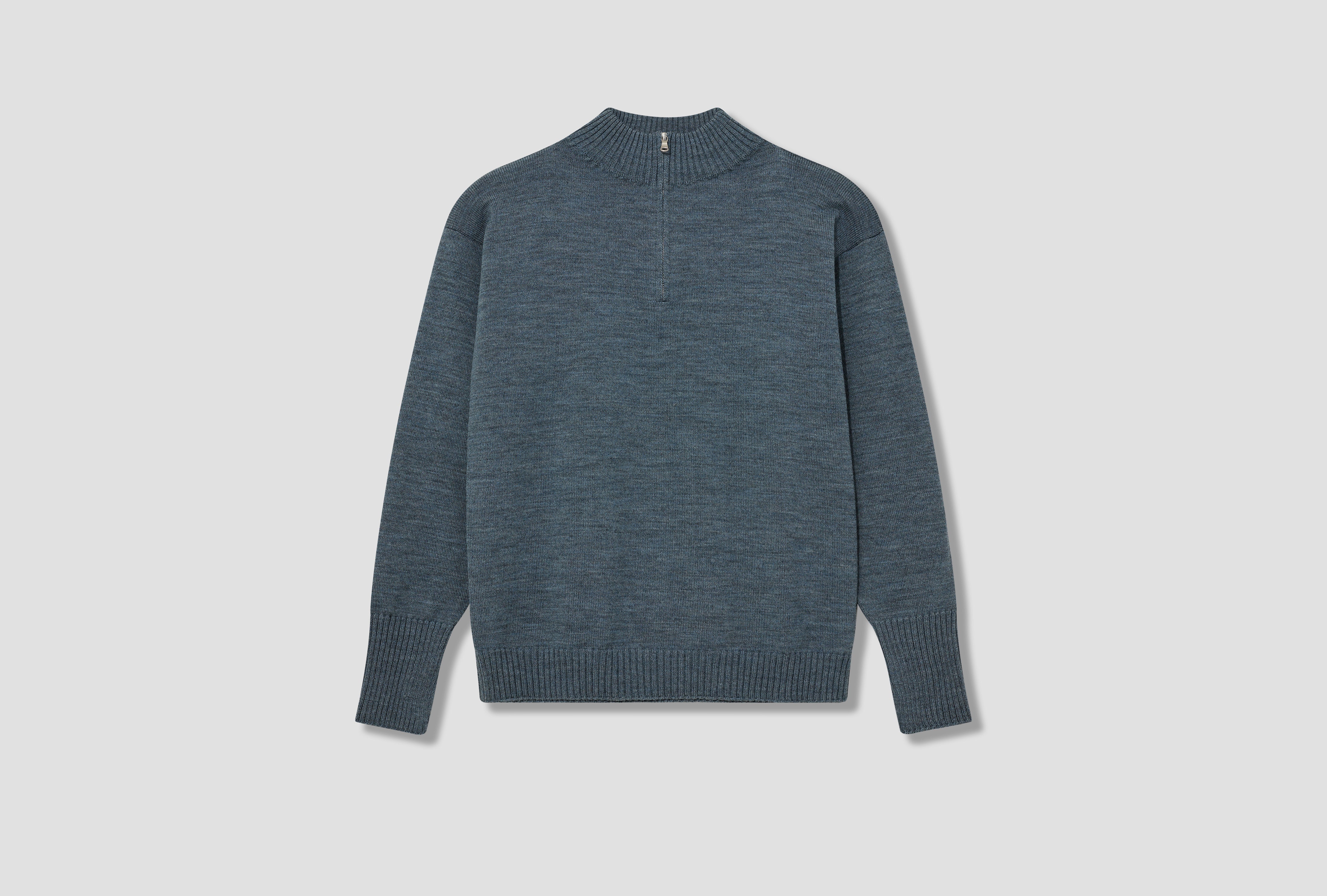 SEAMAN HALF-ZIP - G7 / INDIGO DYED YARN Light blue