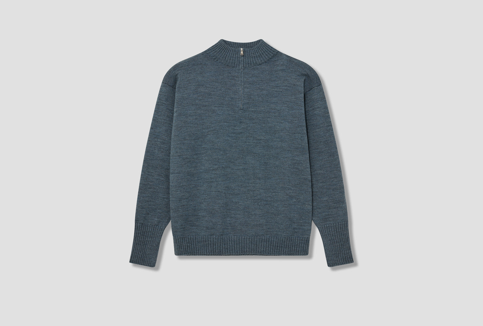 SEAMAN HALF-ZIP - G7 / INDIGO DYED YARN Light blue