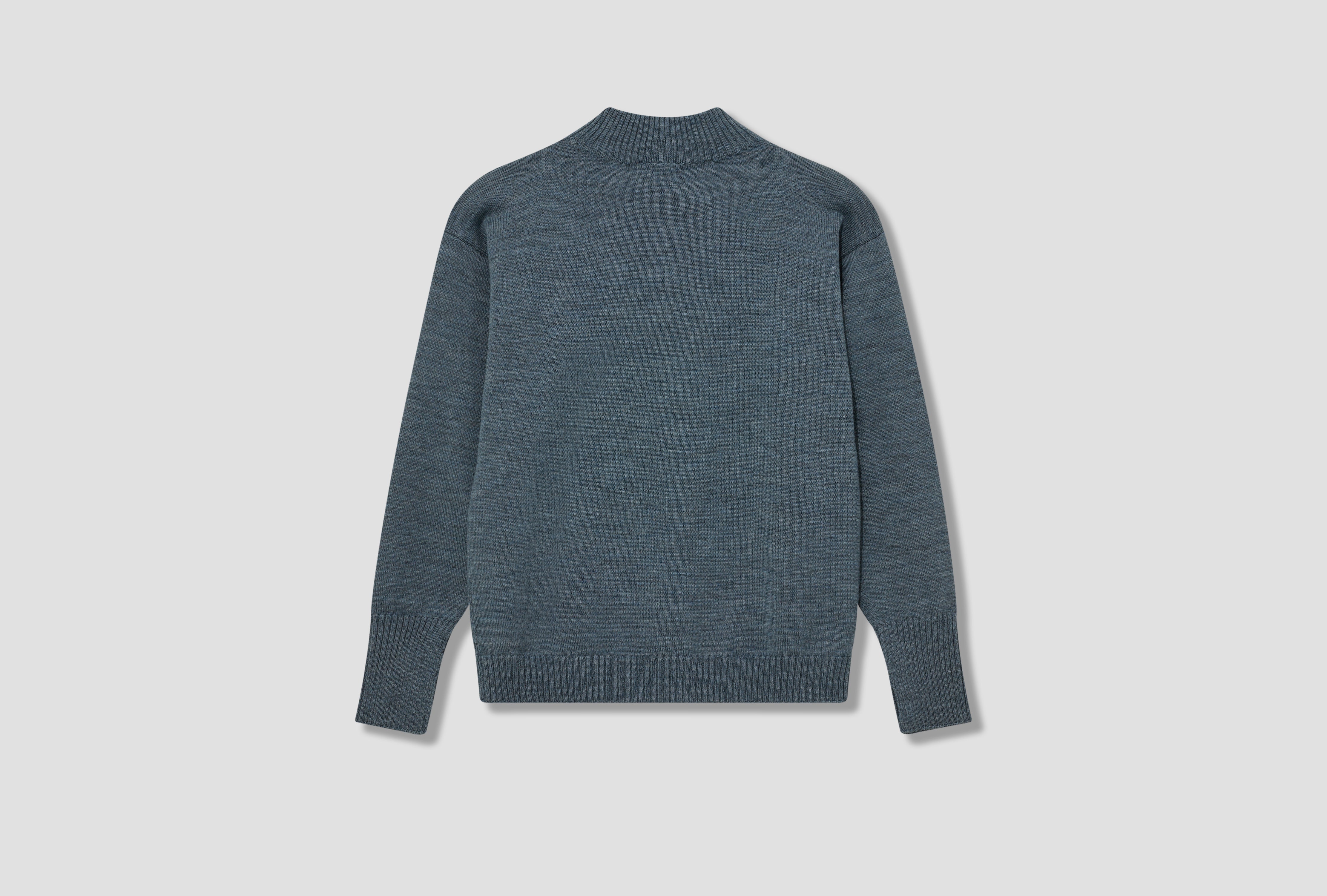 SEAMAN HALF-ZIP - G7 / INDIGO DYED YARN Light blue