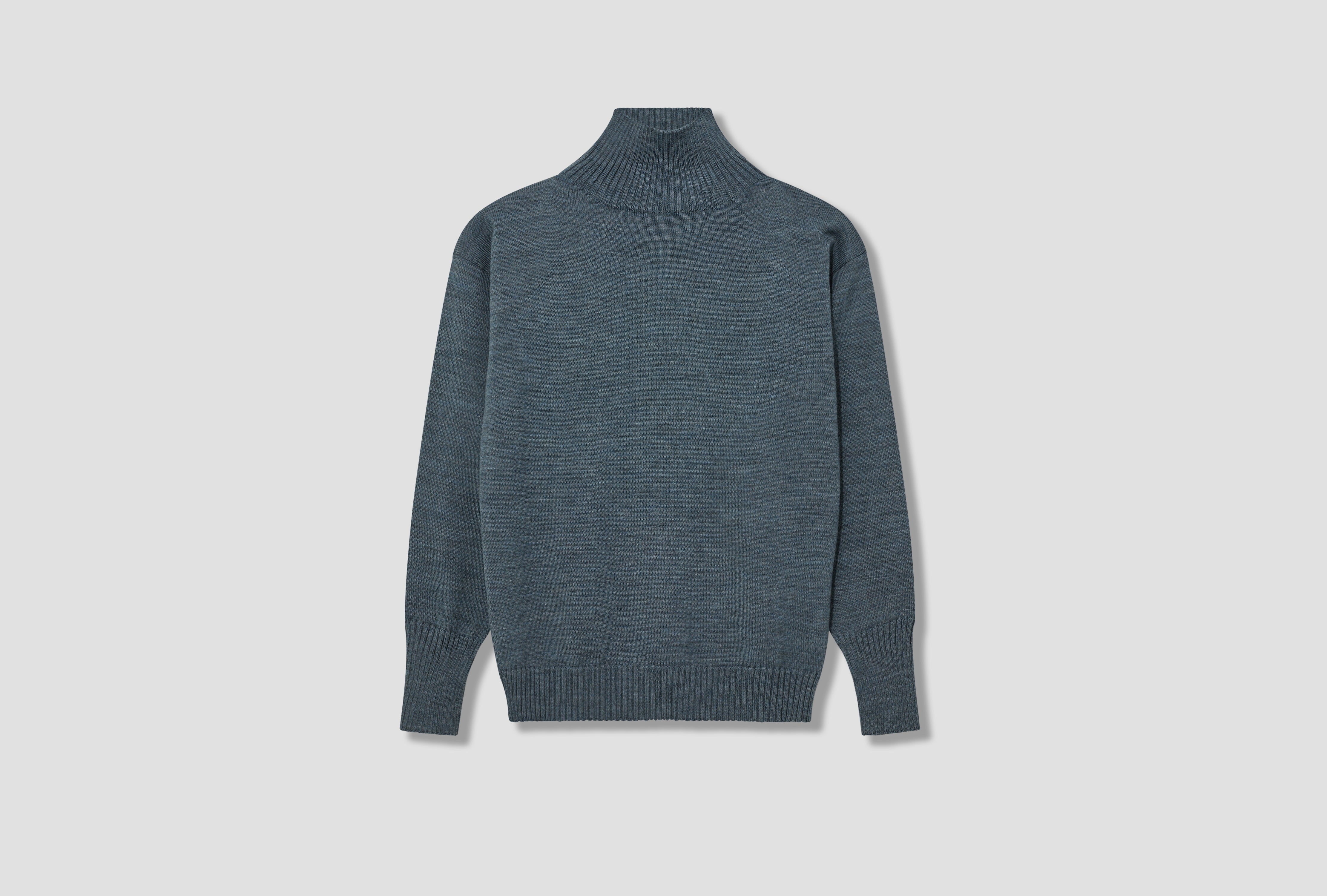 SEAMAN TURTLENECK - G7 / INDIGO DYED YARN Light blue