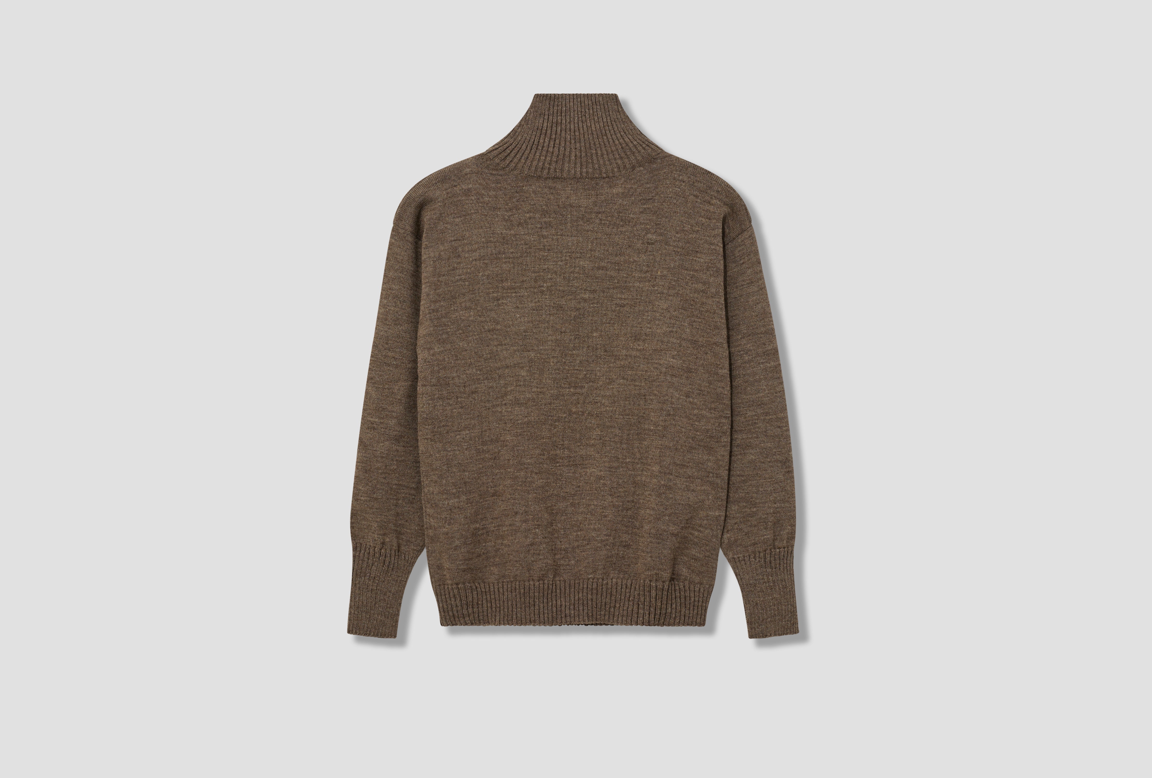 SEAMAN TURTLENECK - G7 / UNDYED YARN Light brown