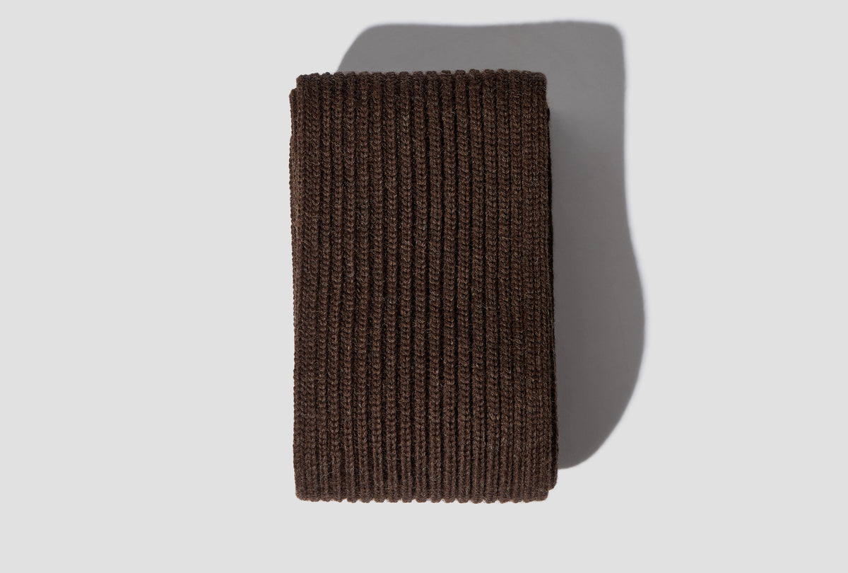 SHORT SCARF - 5 GAUGE / UNDYED YARN Brown