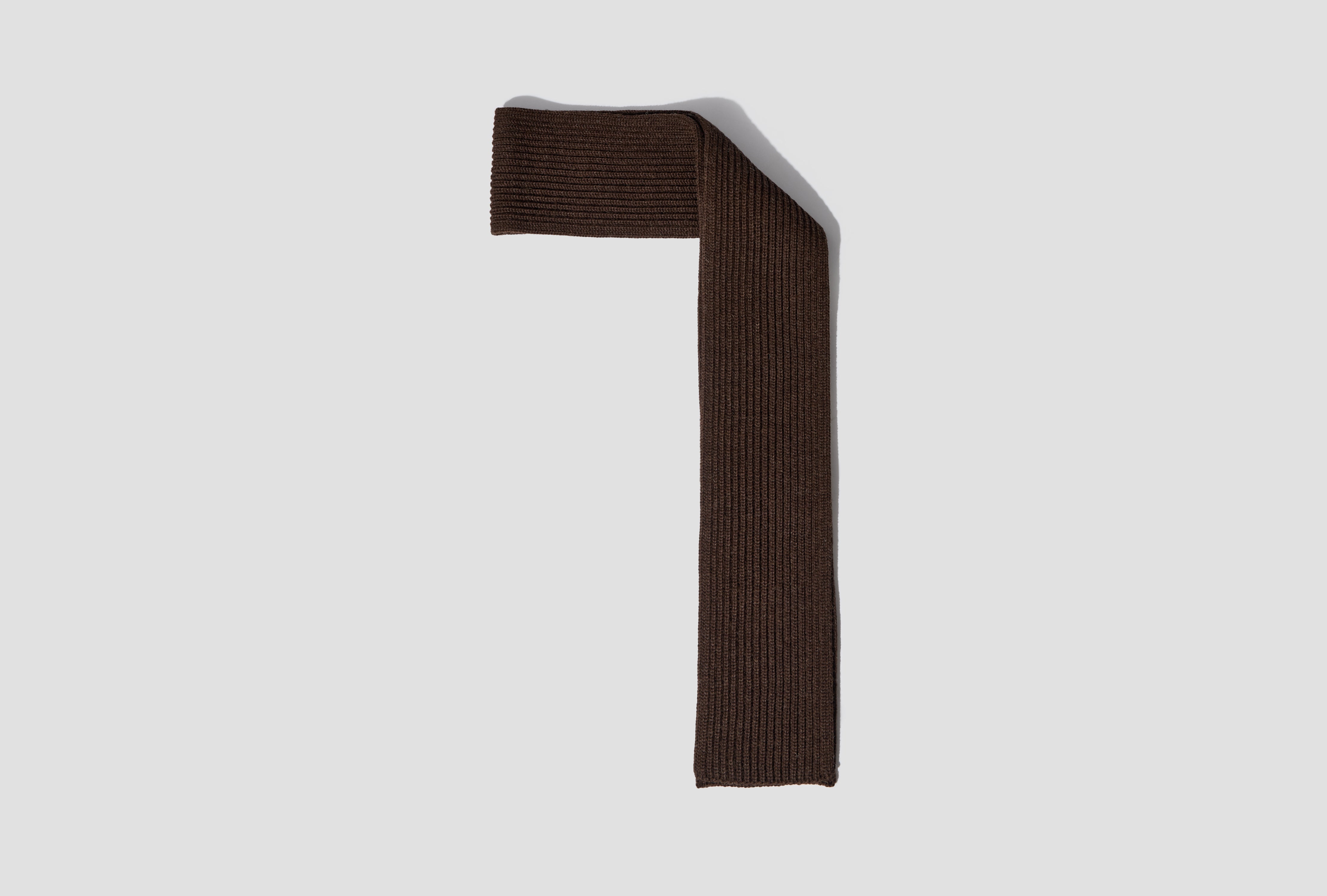 SHORT SCARF - 5 GAUGE / UNDYED YARN Brown