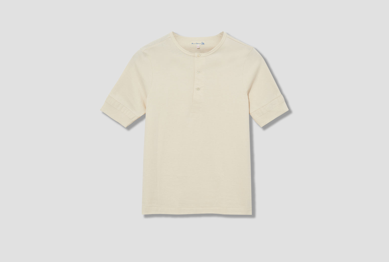 207 MEN'S LOOPWHEELED HENLEY - 7,2OZ/SQ.YD / CLASSIC FIT Off white