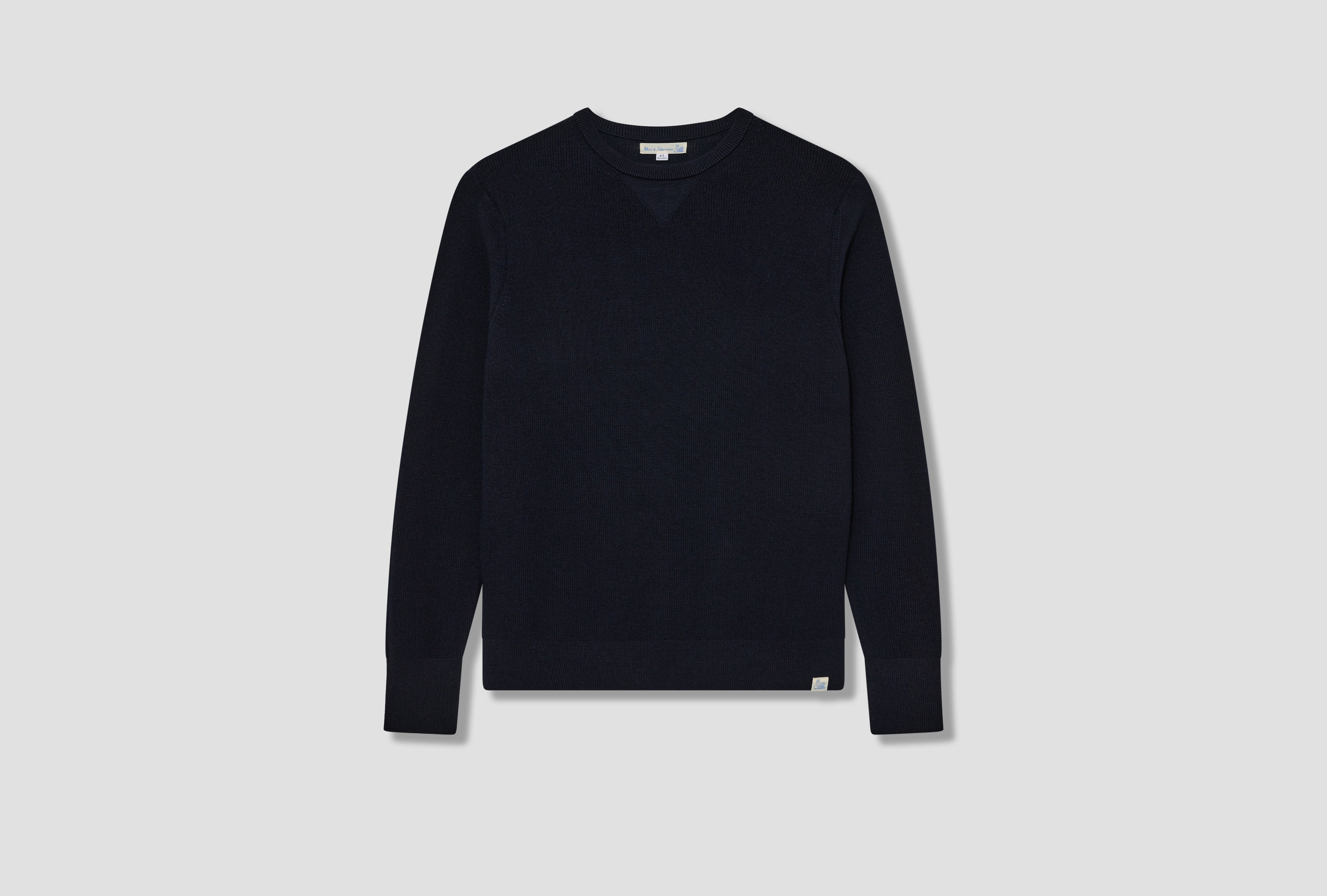 MWCC01 MEN'S PULLOVER - RIBBED STRUCTURE MERINO WOOL / CLASSIC FIT Navy