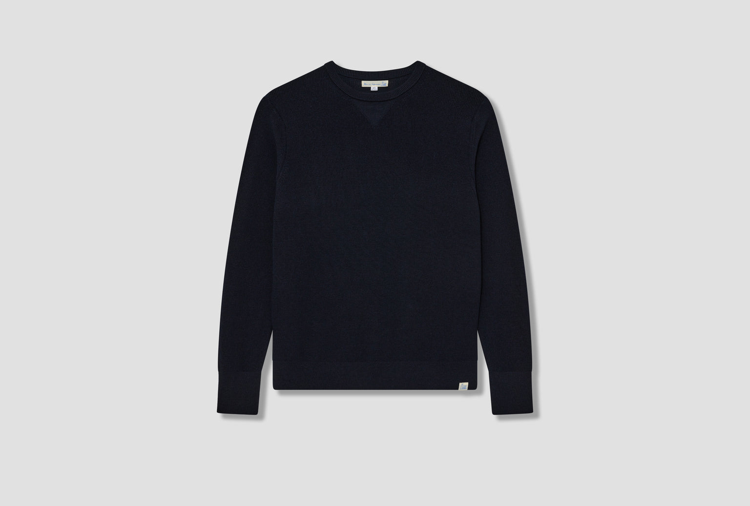 MWCC01 MEN'S PULLOVER - RIBBED STRUCTURE MERINO WOOL / CLASSIC FIT Navy