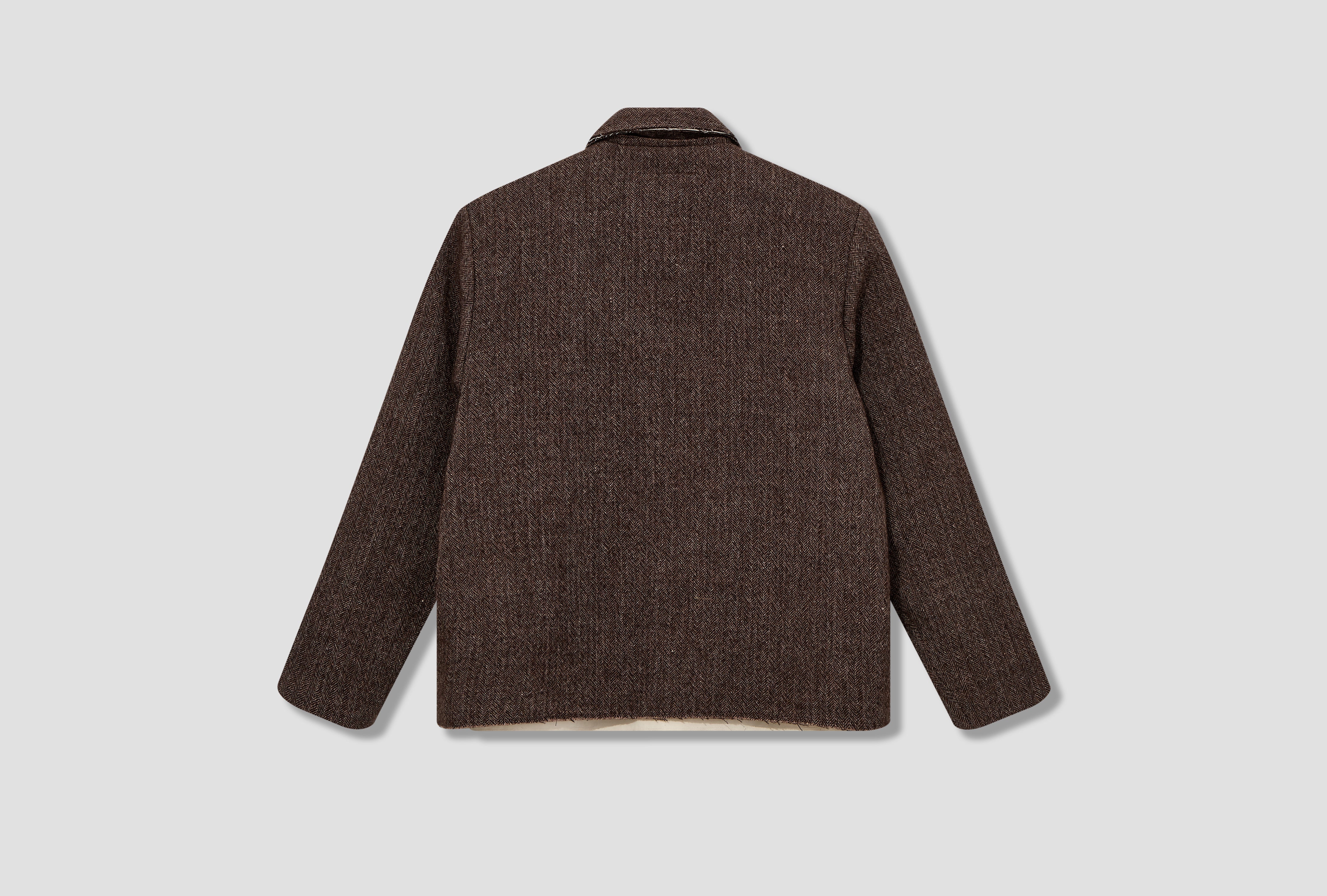 SIMPLE JACKET - WOOL HERRINGBONE CF.18.09.07.01 Brown