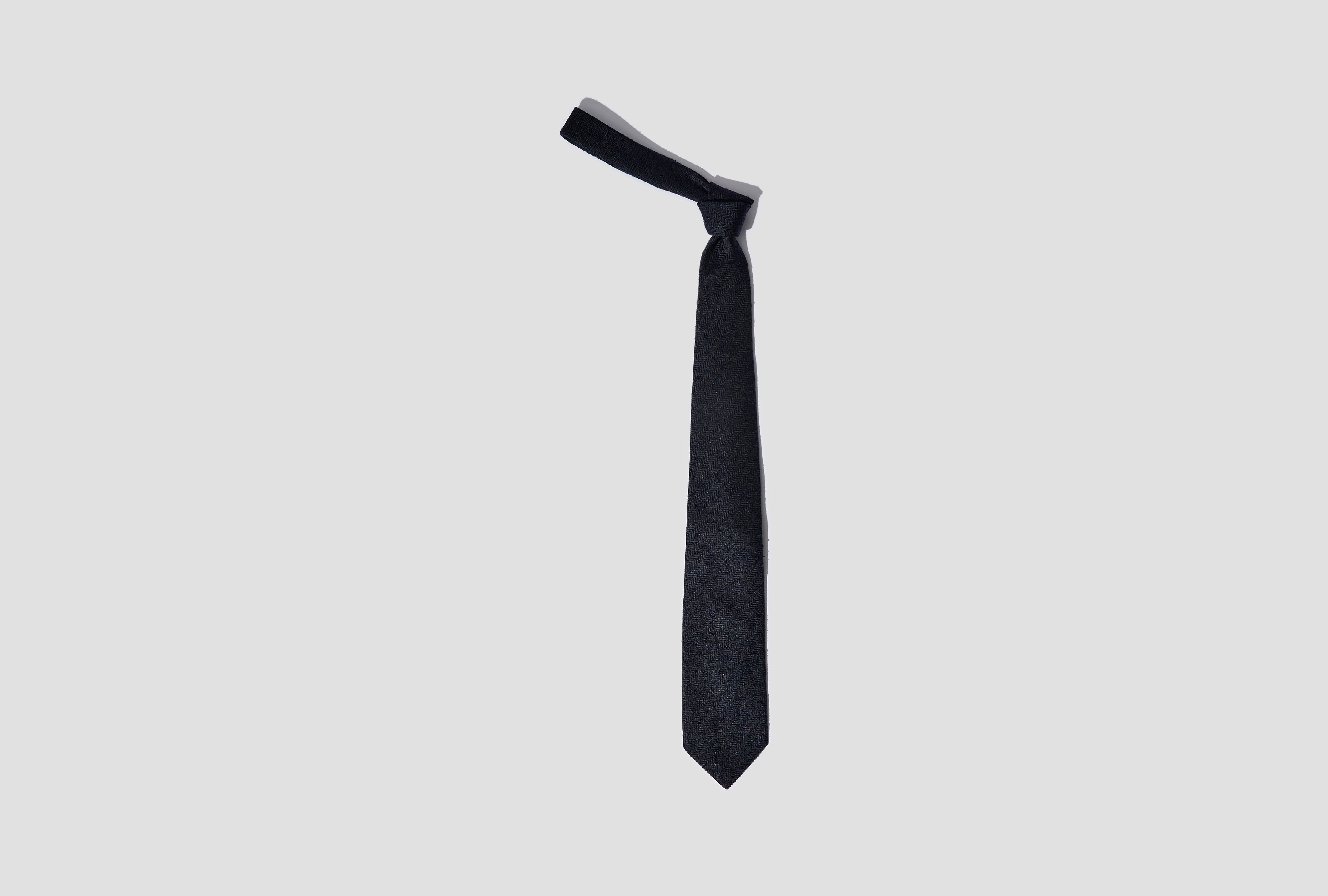 PLAIN SHANTUNG SILK TIE DR1AAN 24630-01 Navy