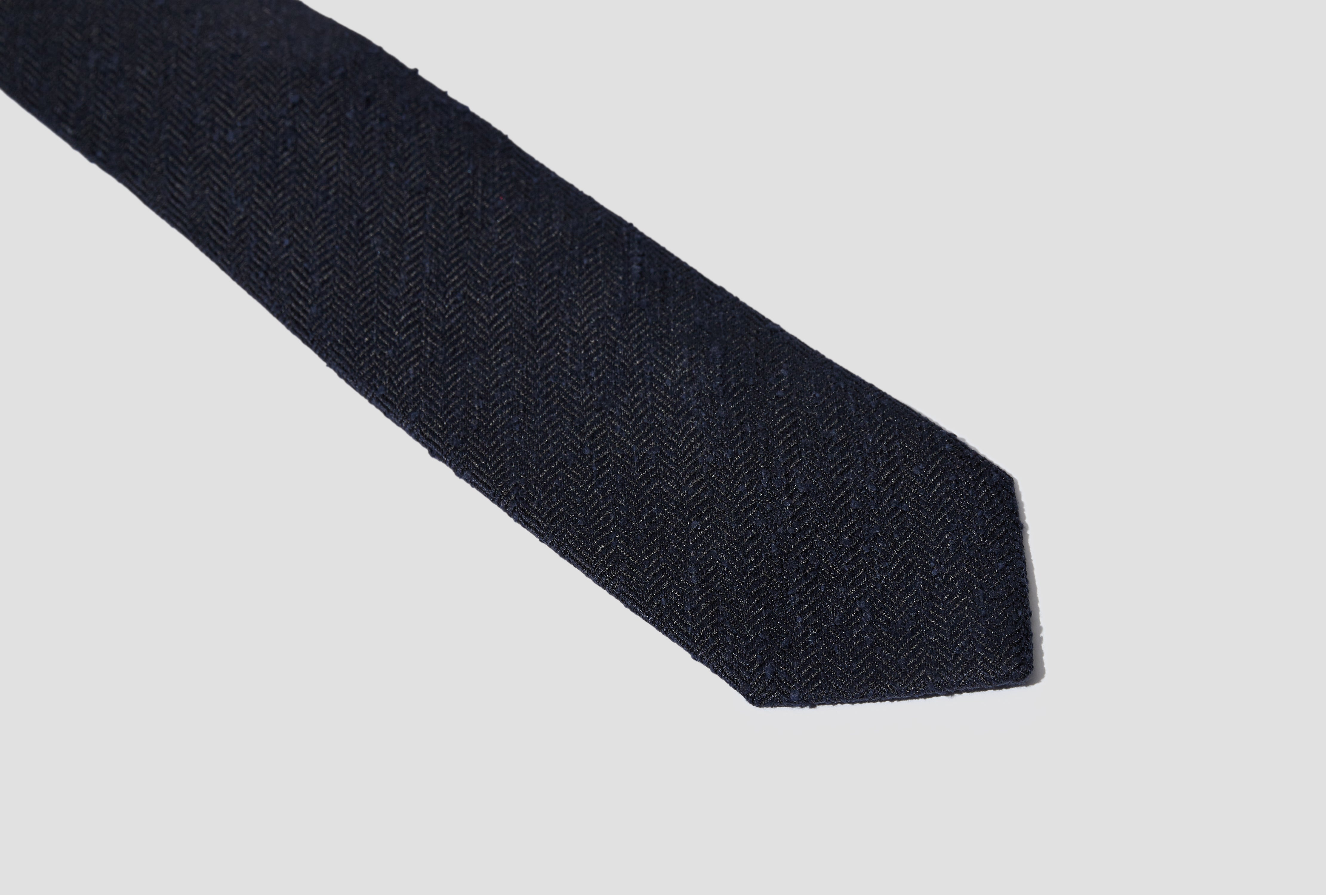 PLAIN SHANTUNG SILK TIE DR1AAN 24630-01 Navy