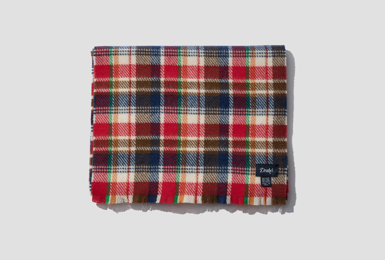 CHECK WOOLLEN RECTANGLE SCARF DR1AB2 24589-01 Red