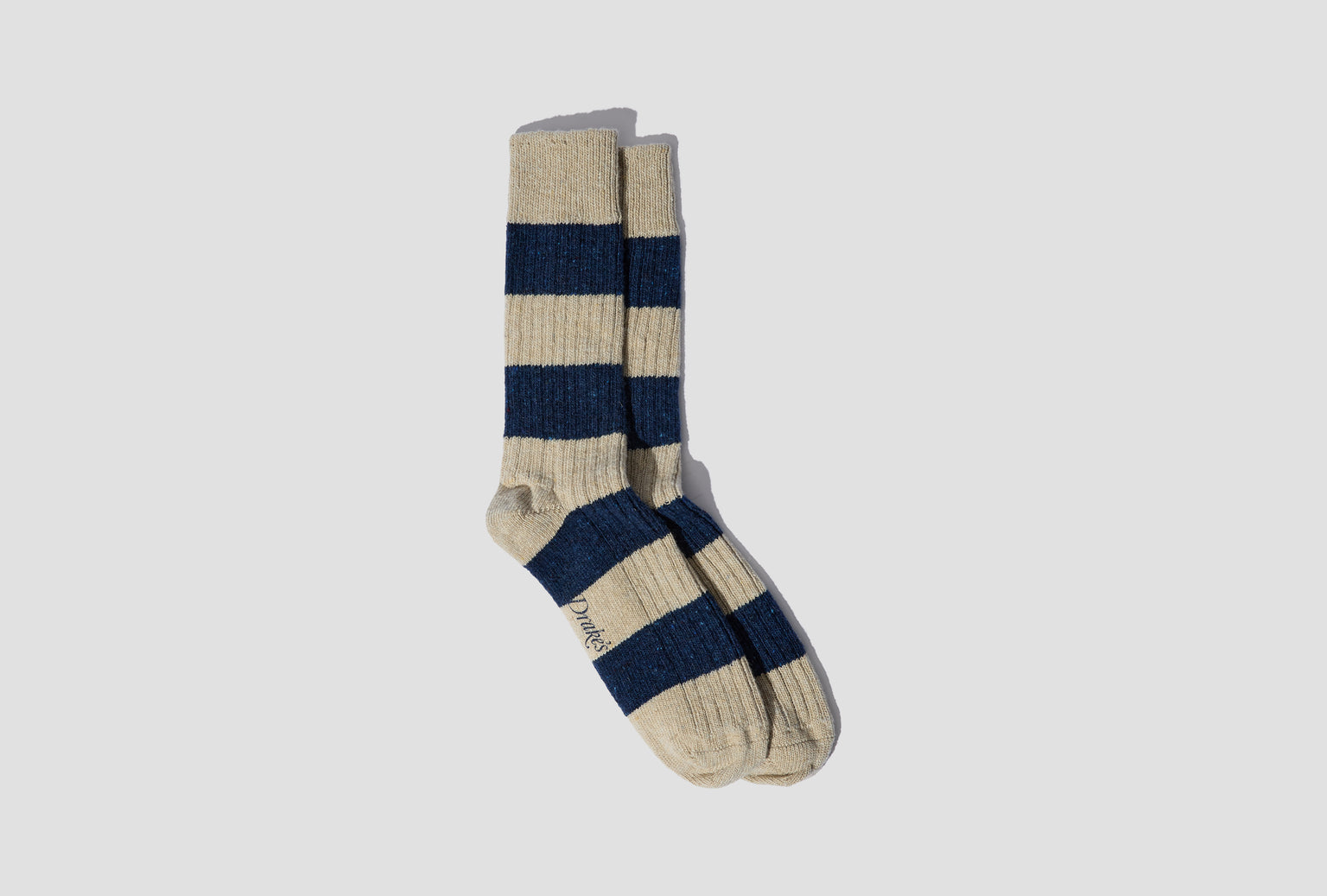 WIDE STRIPE DONEGAL WOOL SOCKS DR1AJ1 24609-01 Navy