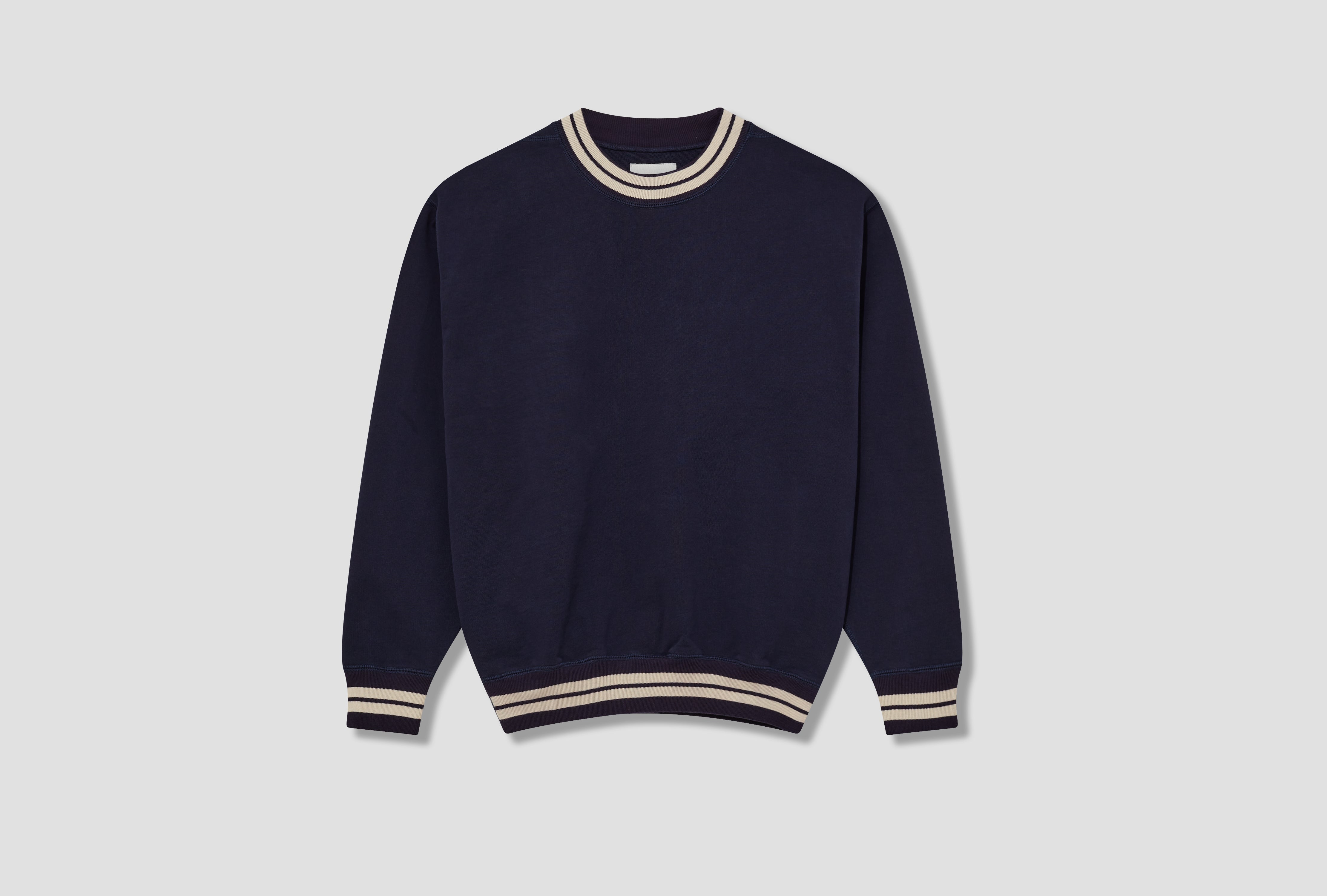 STRIPED RIB LS SWEATSHIRT DR2A5I 24046-02 Navy